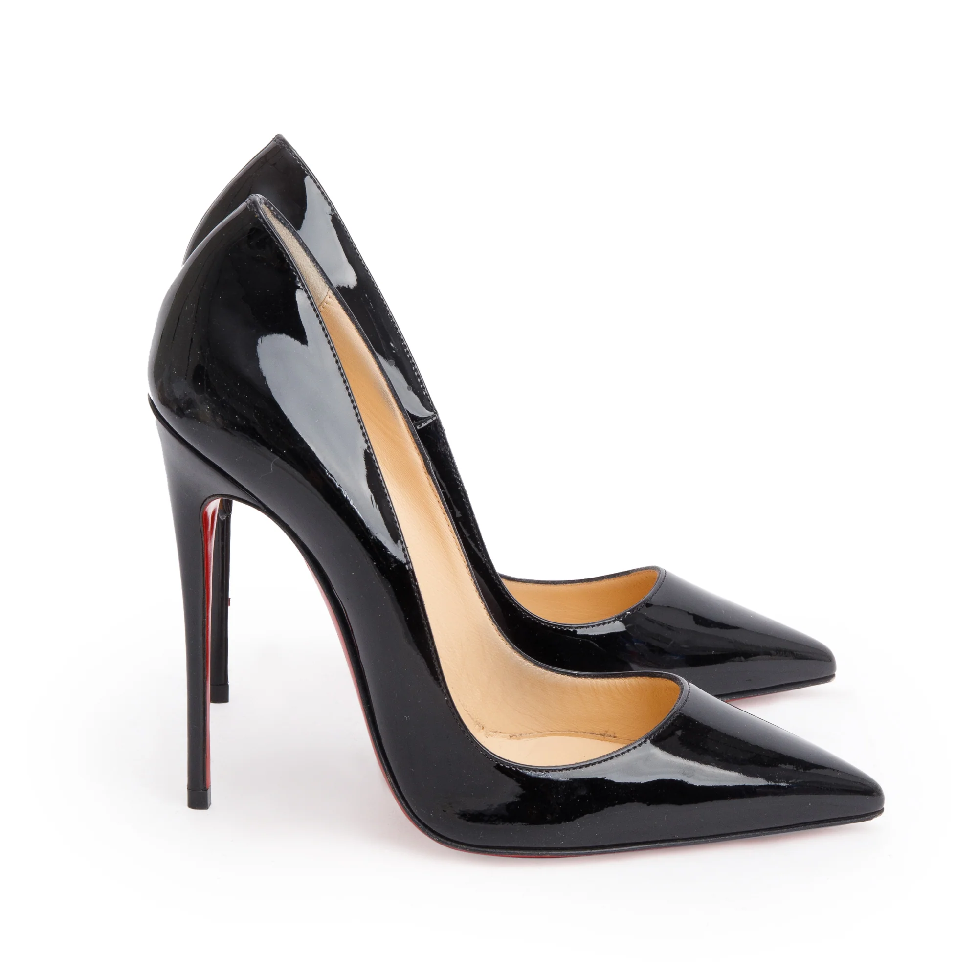 Christian Louboutin Black Patent Leather So Kate 120 Pumps, Size 37 - Image 2