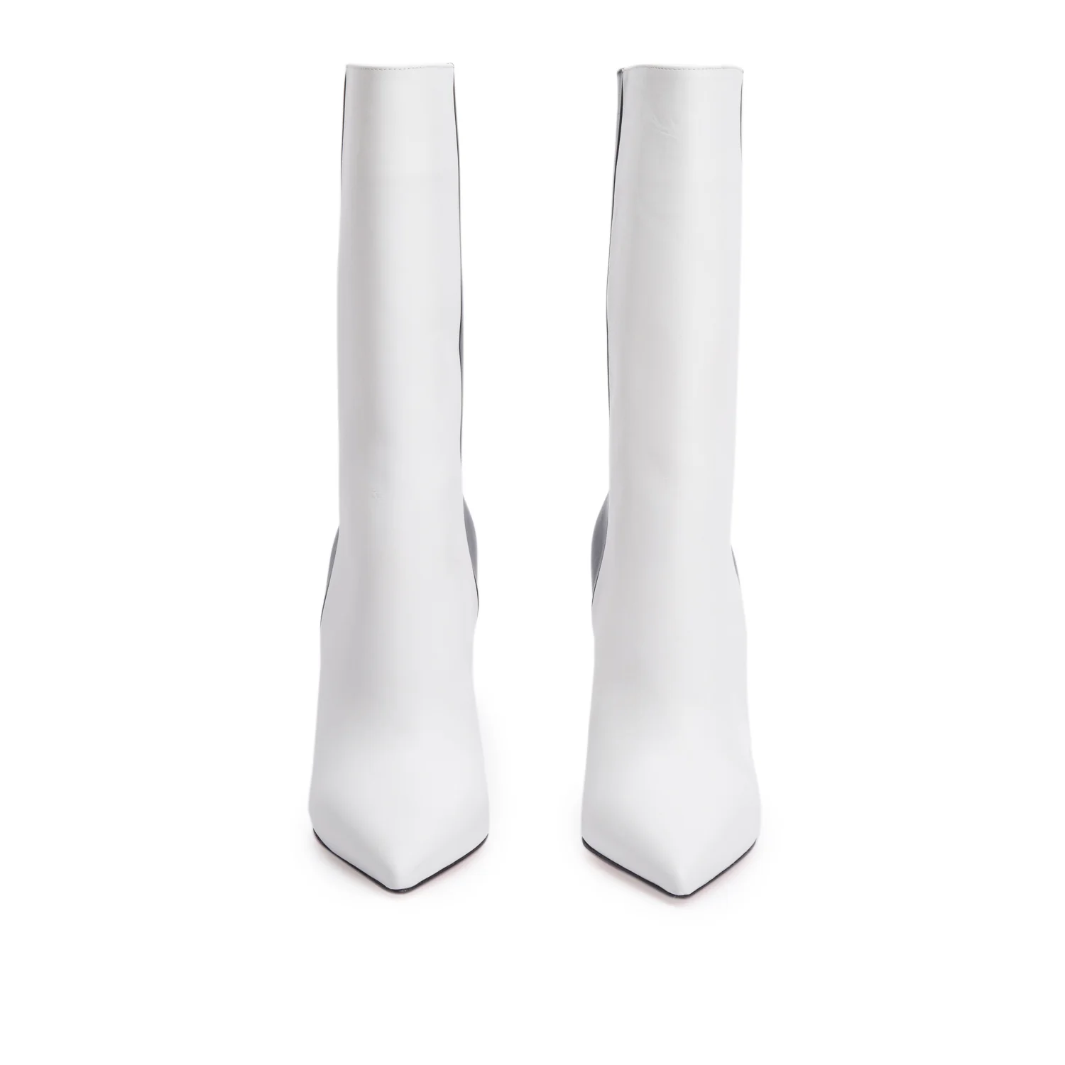 Christian Louboutin Black & White Calfskin Leather Astrilarge Booty 100 Boots, Size 36