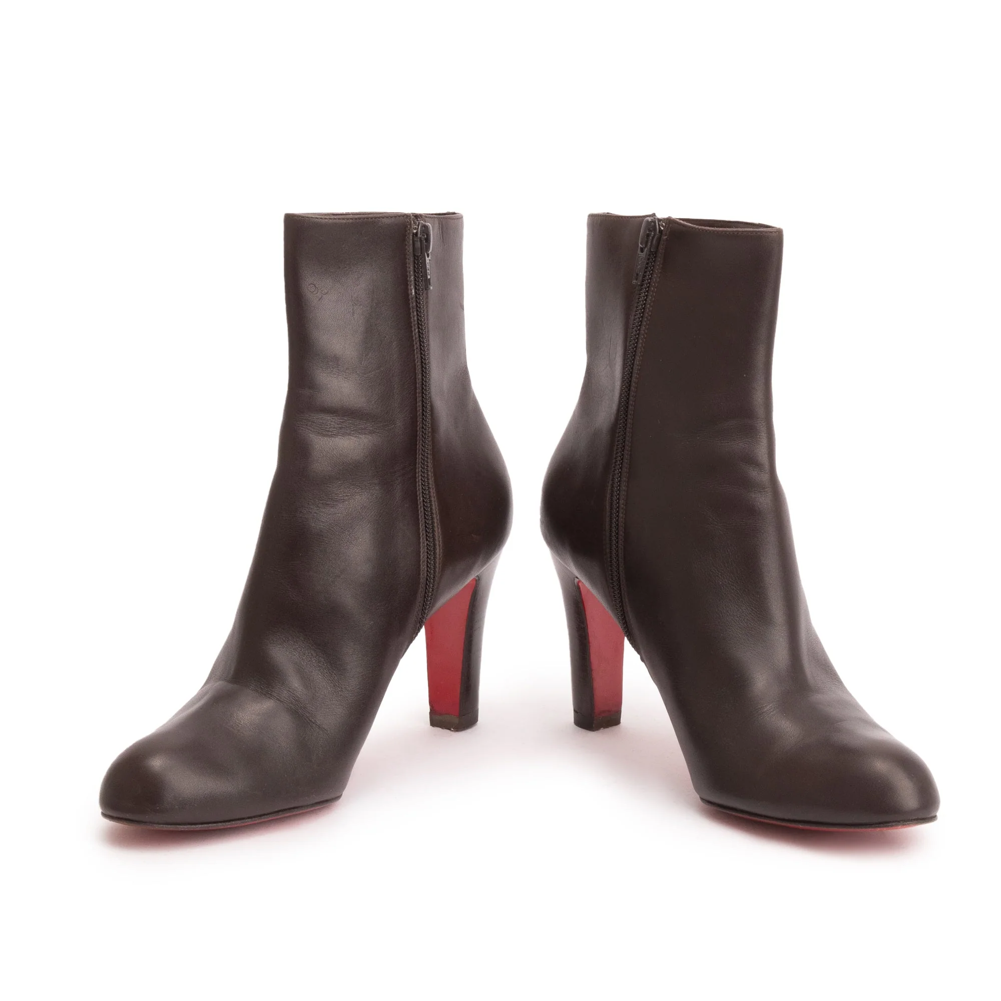 Christian Louboutin Brown Calfskin Leather Adox Ankle Boots, Size 39.5 - Image 3
