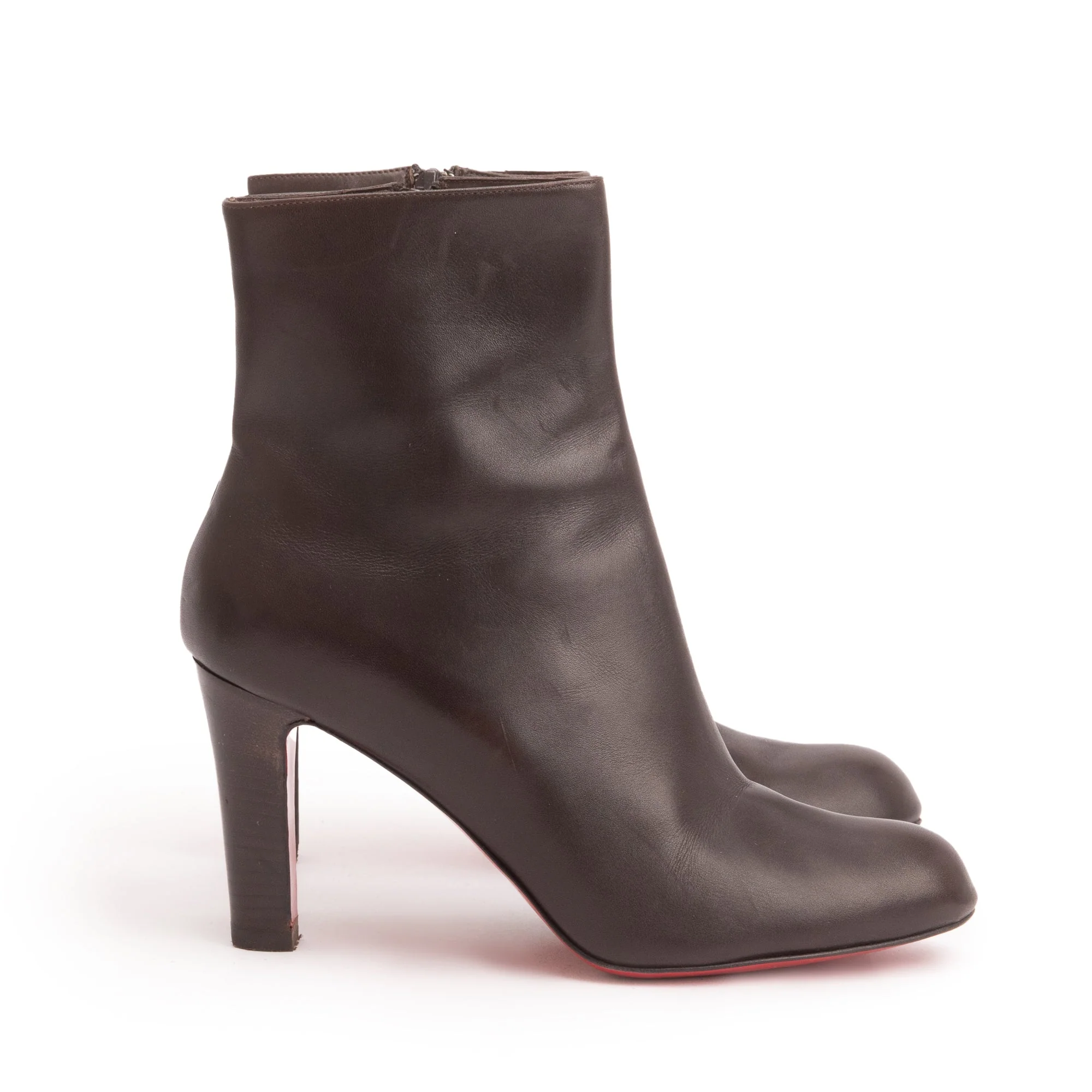 Christian Louboutin Brown Calfskin Leather Adox Ankle Boots, Size 39.5 - Image 4