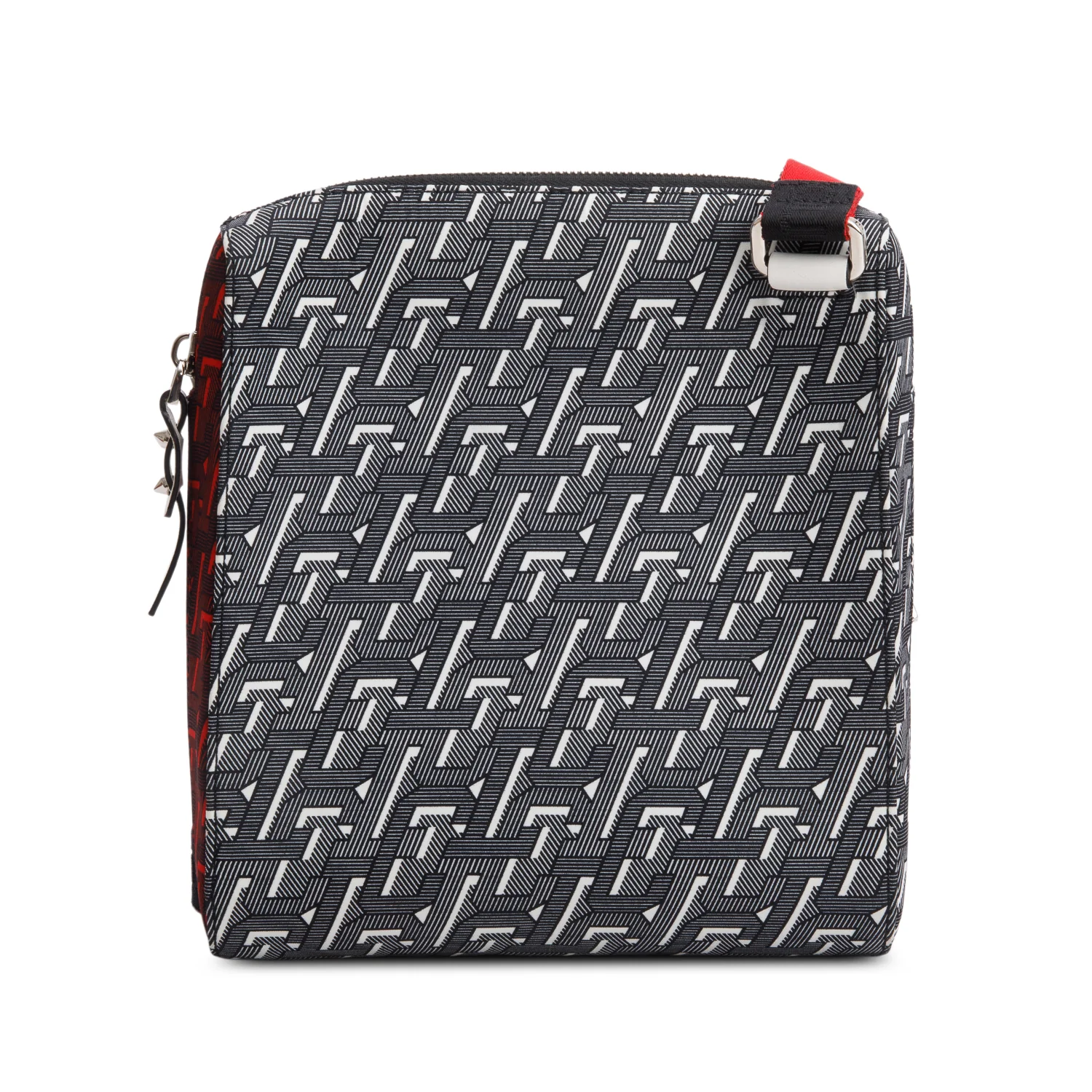 Christian Louboutin Red/Black Nylon Print Benech Reporter Bag w/ Box - Image 5