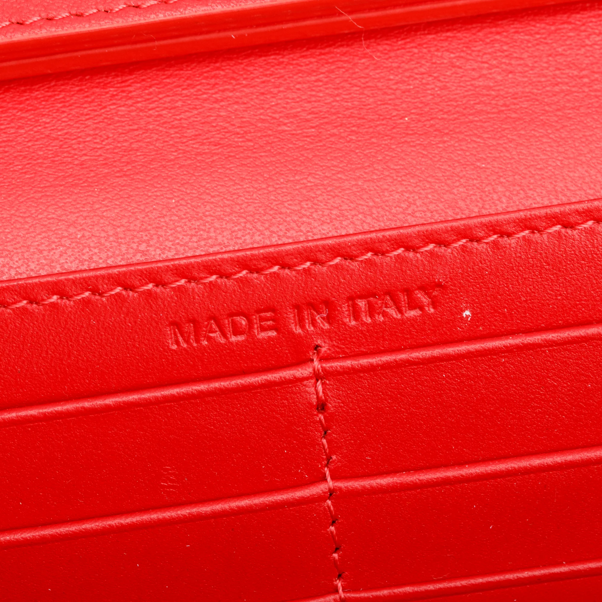 Christian Louboutin Red Leather Macaron Spike Flap Wristlet Wallet - Image 6