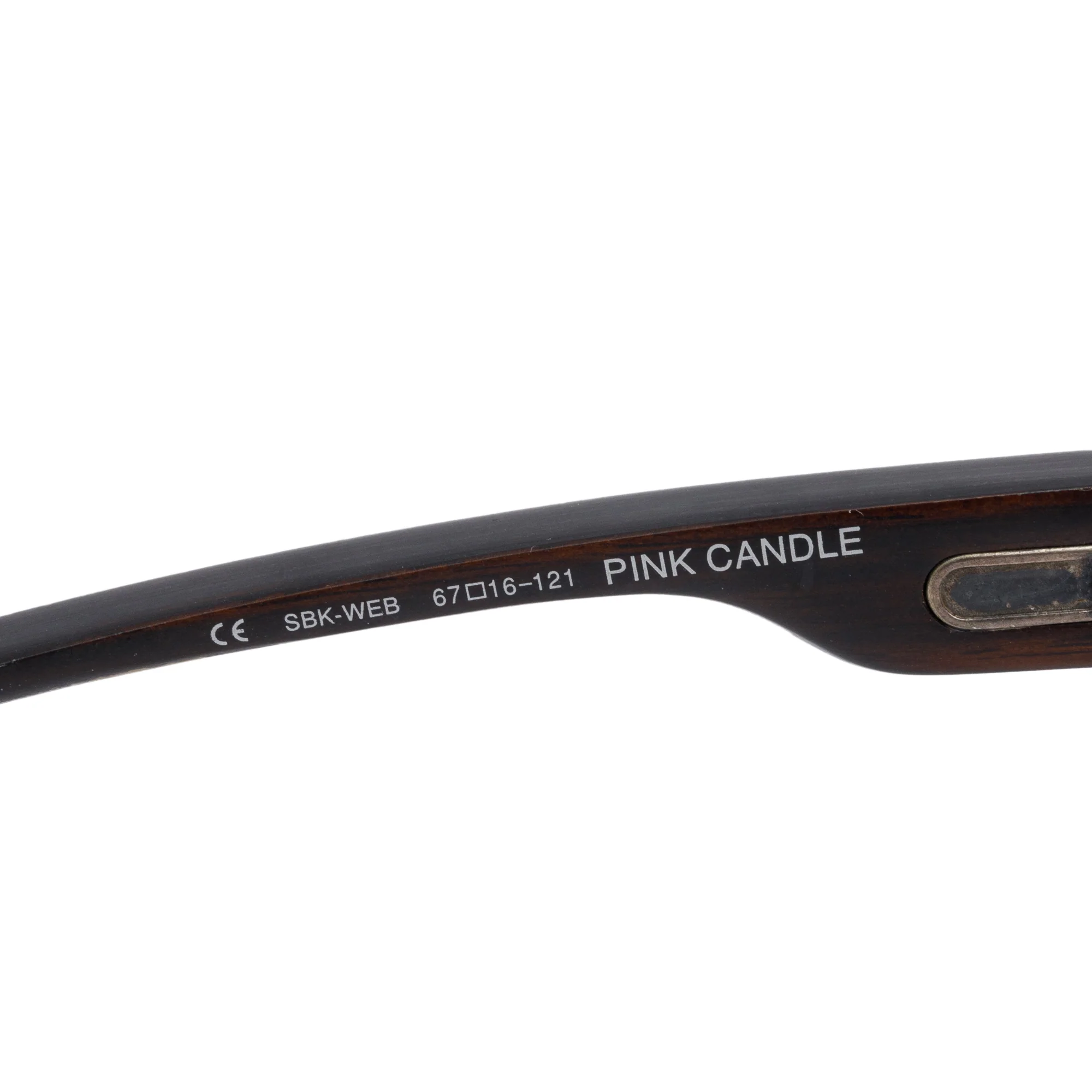 Chrome Hearts Black Metal Wood Accent Pink Candle Square Sunglasses - Image 3