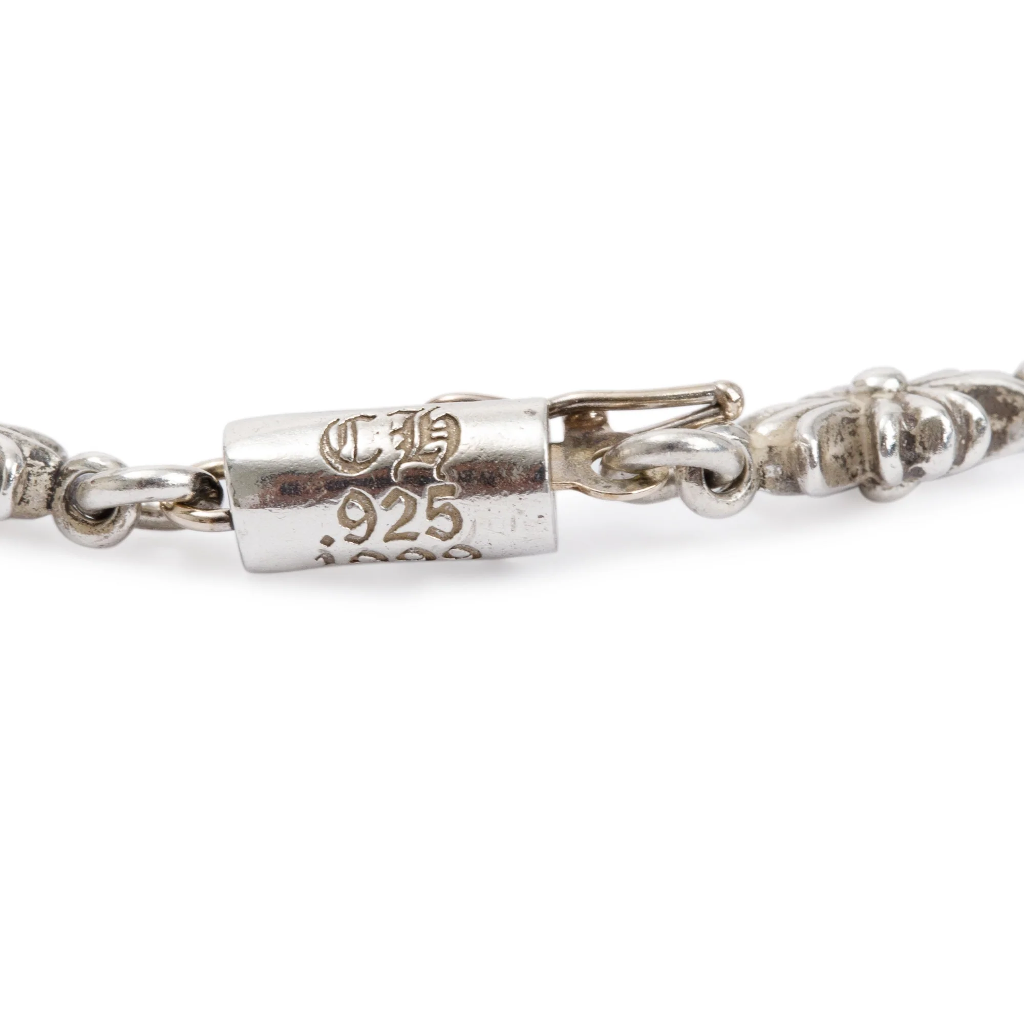 Chrome Hearts Sterling Silver Tiny E CH Plus Cross Bracelet - Image 3