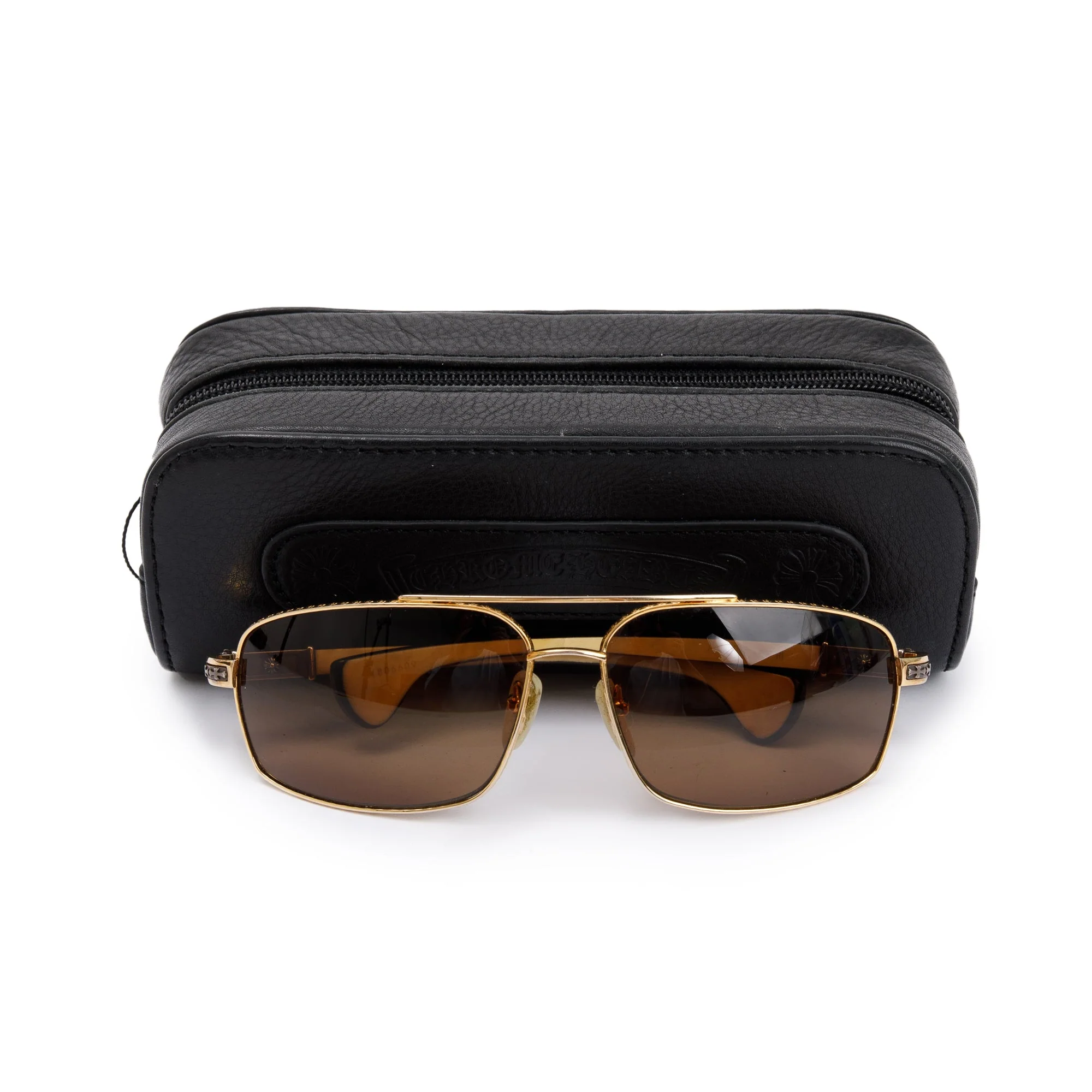 Chrome Hearts The Beast III Square Aviator Sunglasses w/ Case - Image 2