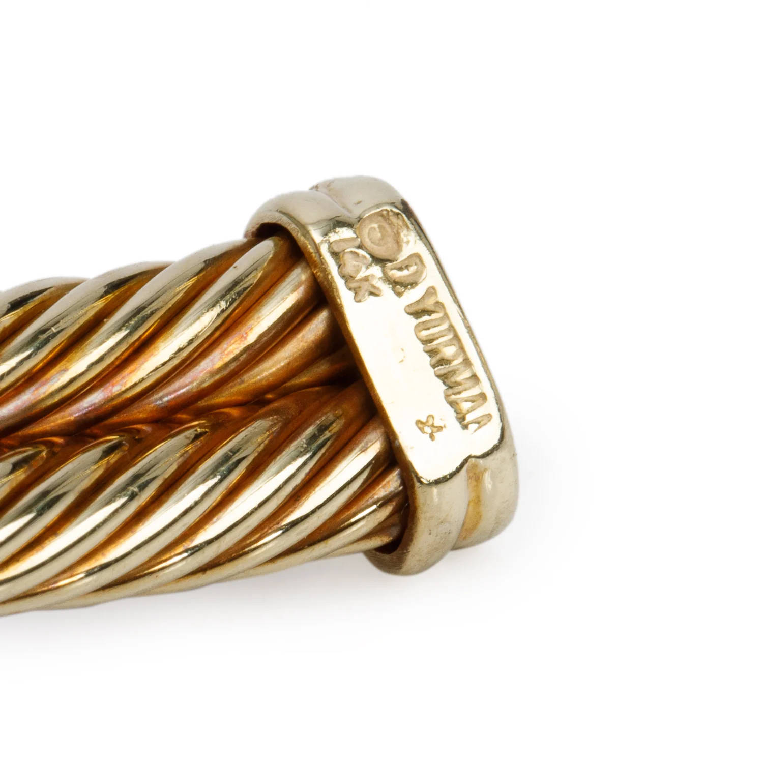 David Yurman 14k Yellow Gold Diamond Cable X Choker Necklace - Image 3