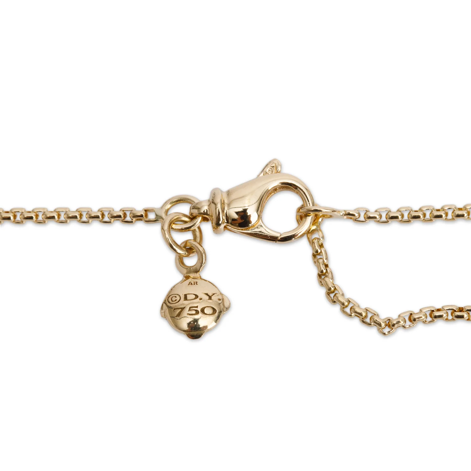 David Yurman 18k Yellow Gold 1 MM Box Chain Necklace, 18" - Image 3
