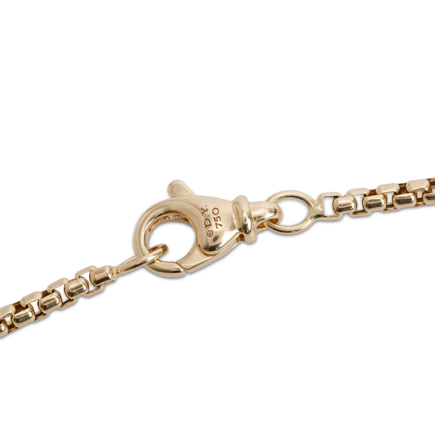 David Yurman 18k Yellow Gold 2.5 MM Box Chain Necklace, 24" w/ Box - Image 4