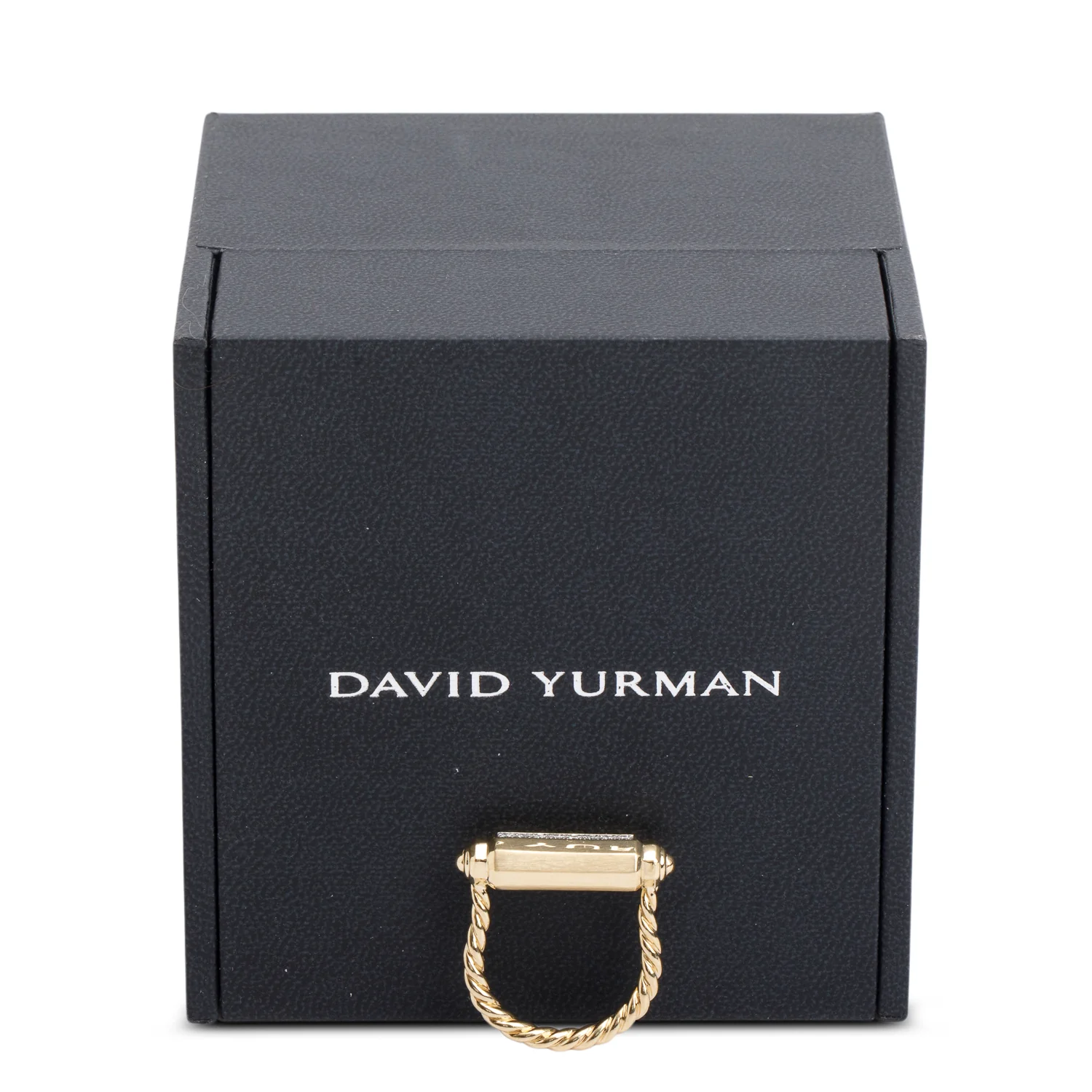 David Yurman 18k Yellow Gold Diamond Lexington 7.5MM Barrel Ring, Size 6 w/ Box - Image 2