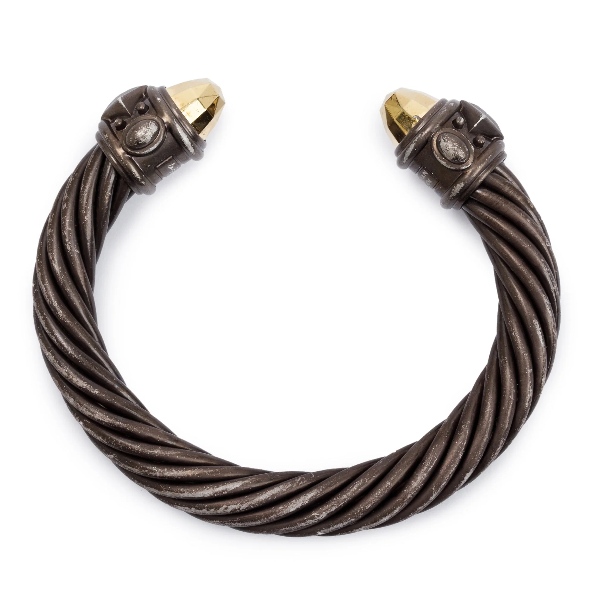 David Yurman Black Aluminium & Gold Dome 10MM Renaissance Bracelet - Image 2