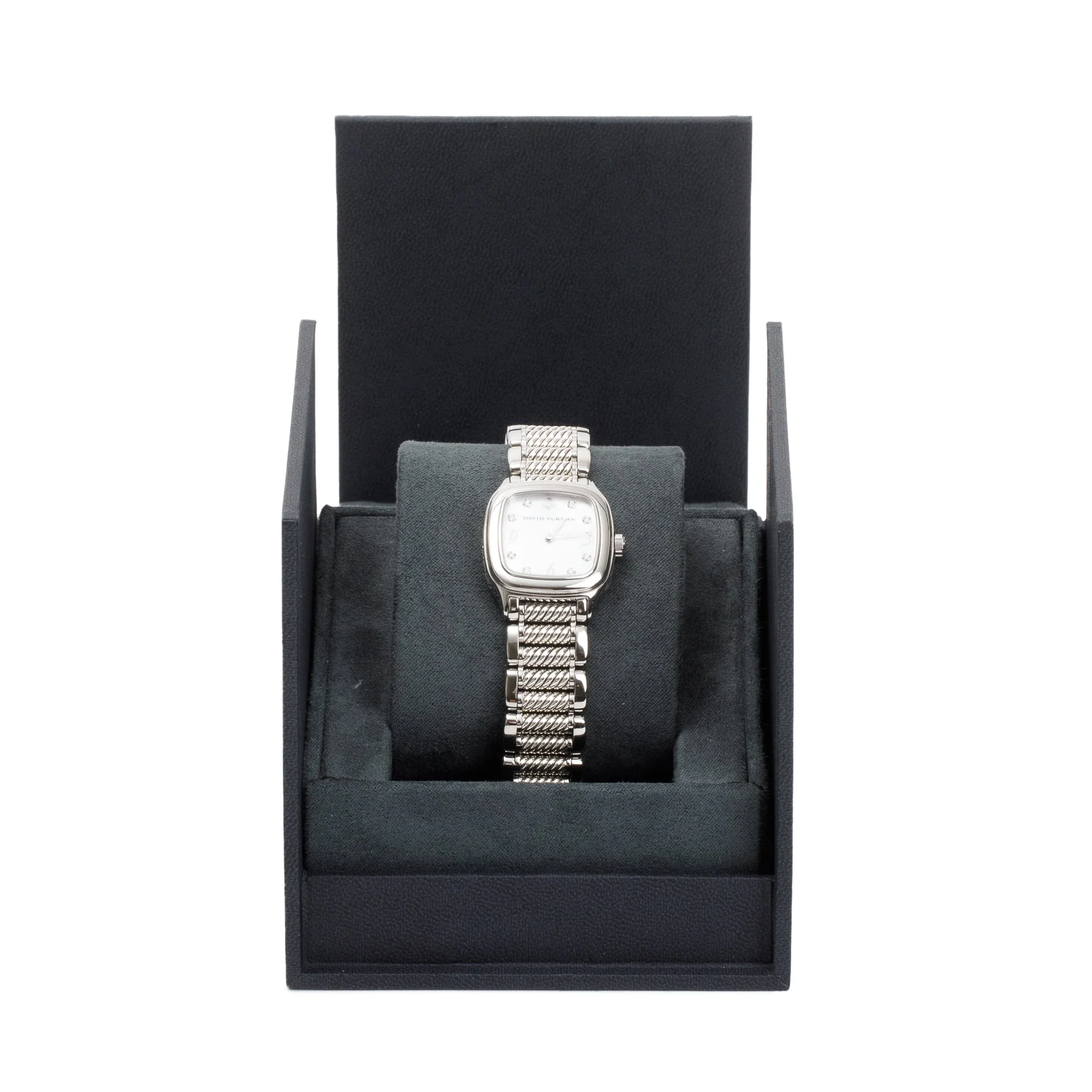 David Yurman Stainless Steel Diamond Dial Thoroughbred 25.5MM Watch w/ Box - Image 2