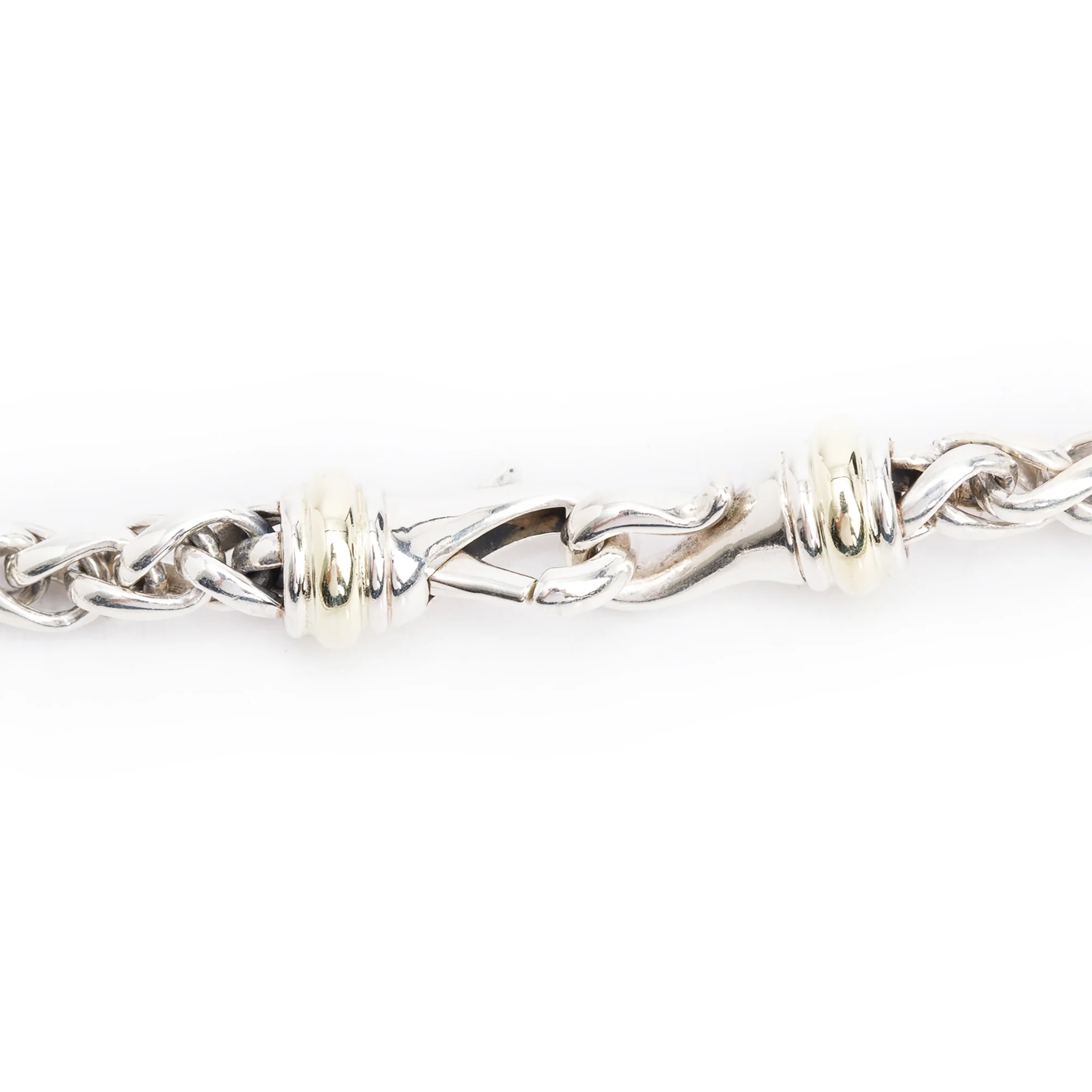 David Yurman Sterling Silver & 14k Yellow Gold Lemon Citrine & Diamond Albion Pendant Wheat Chain Necklace - Image 4