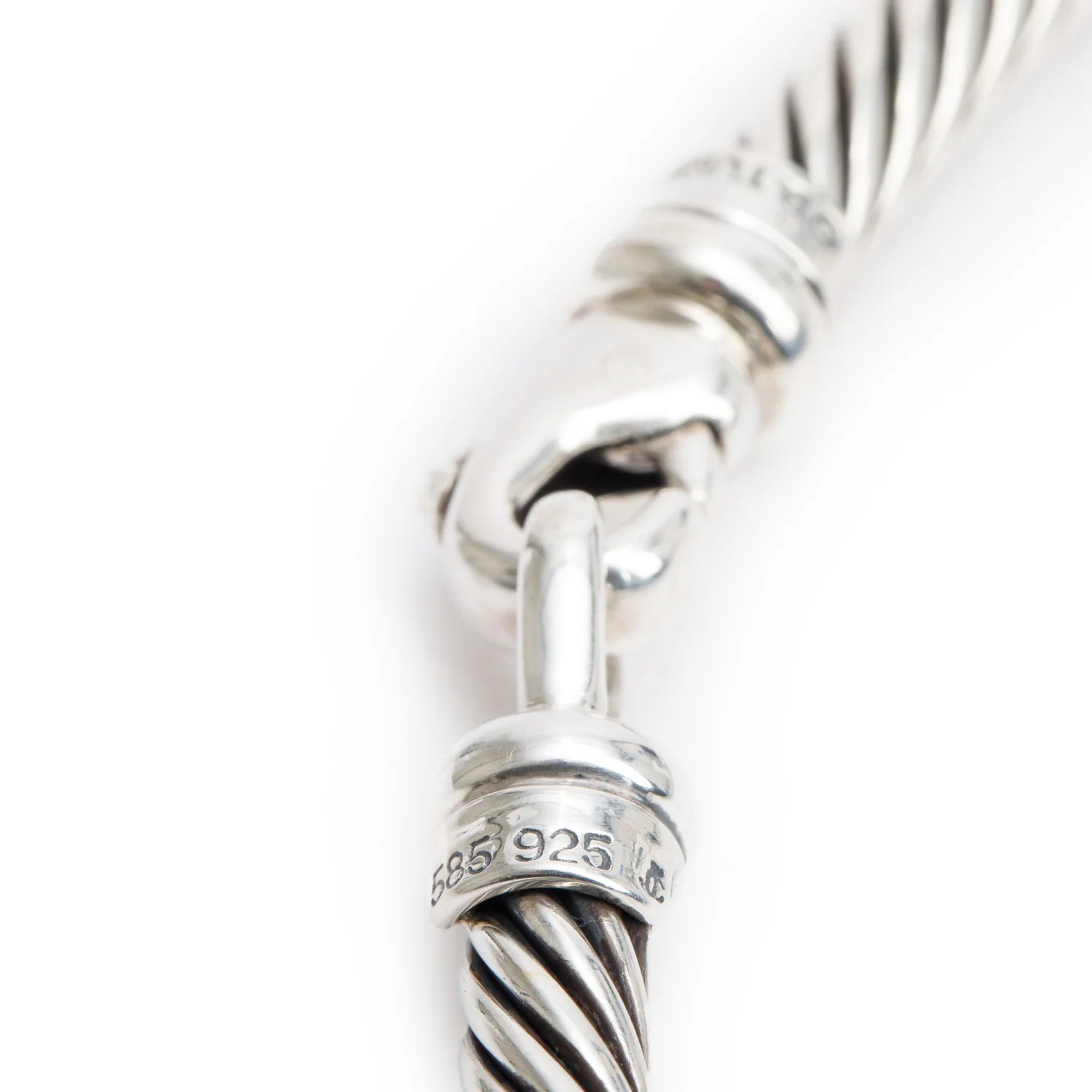 David Yurman Sterling Silver & 14k Yellow Gold Triple X Cable Collar Necklace - Image 4
