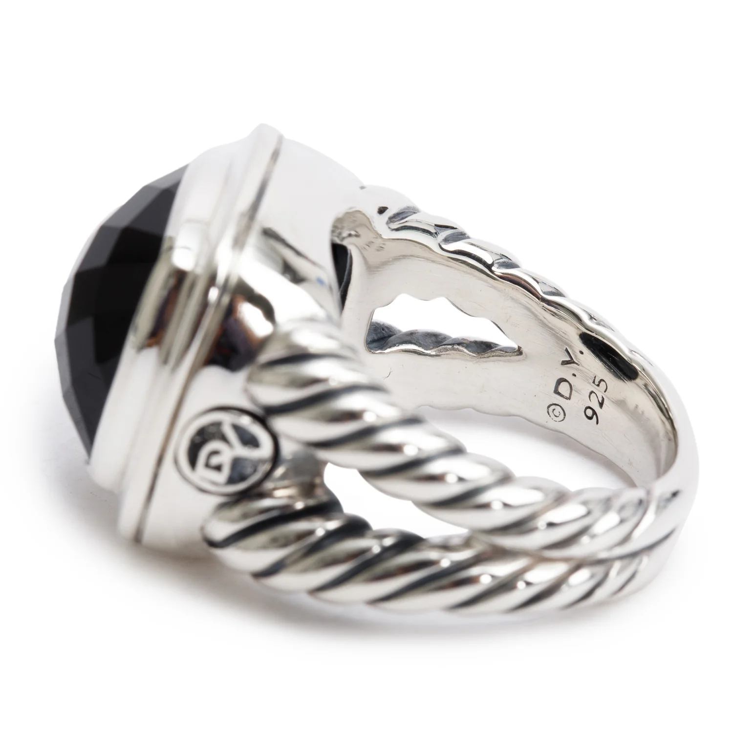 David Yurman Sterling Silver Black Onyx Albion Ring, Size 7.75 - Image 3