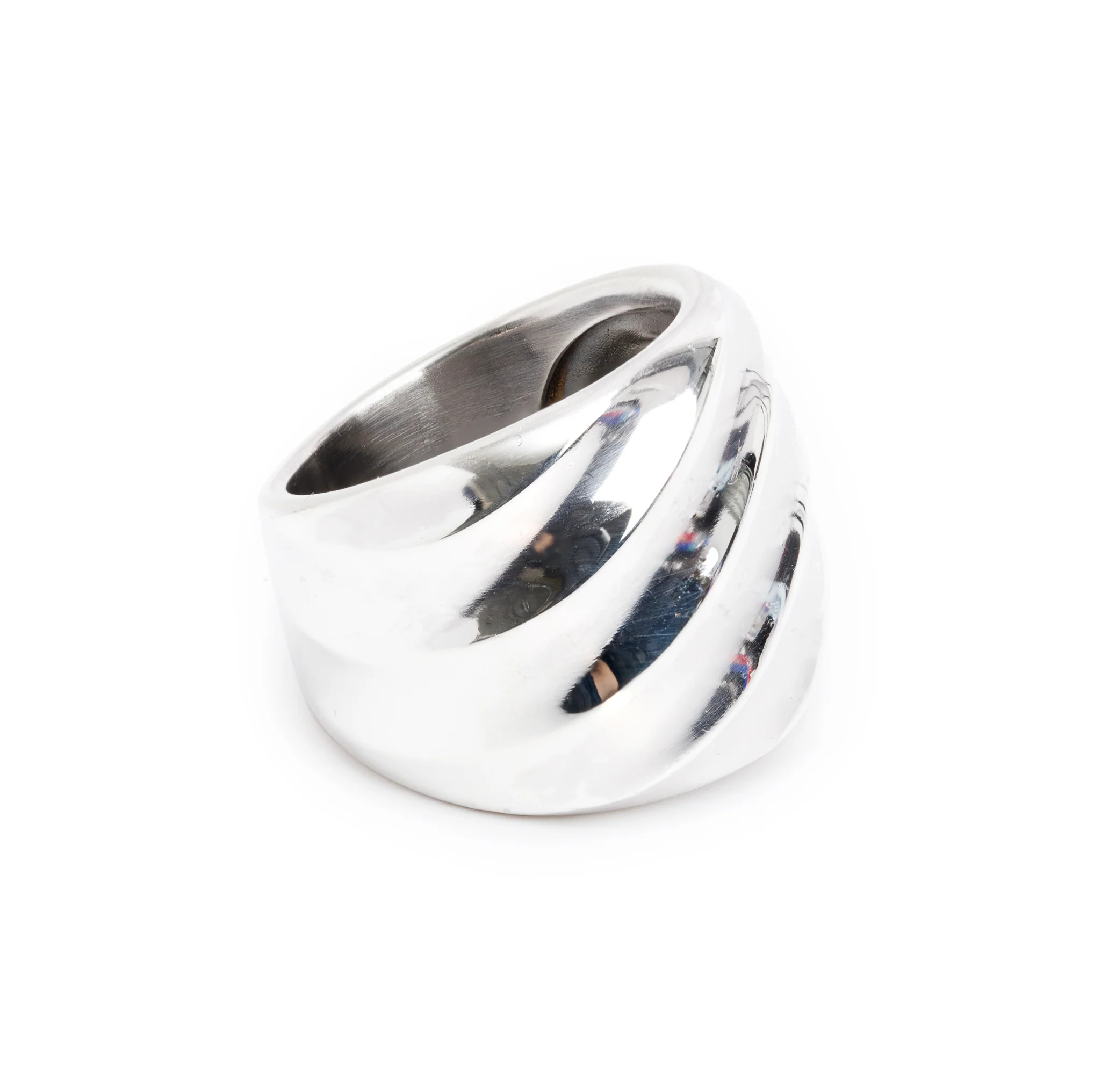 David Yurman Sterling Silver Cable Edge Saddle 18.8 MM Ring, Size 7 - Image 2