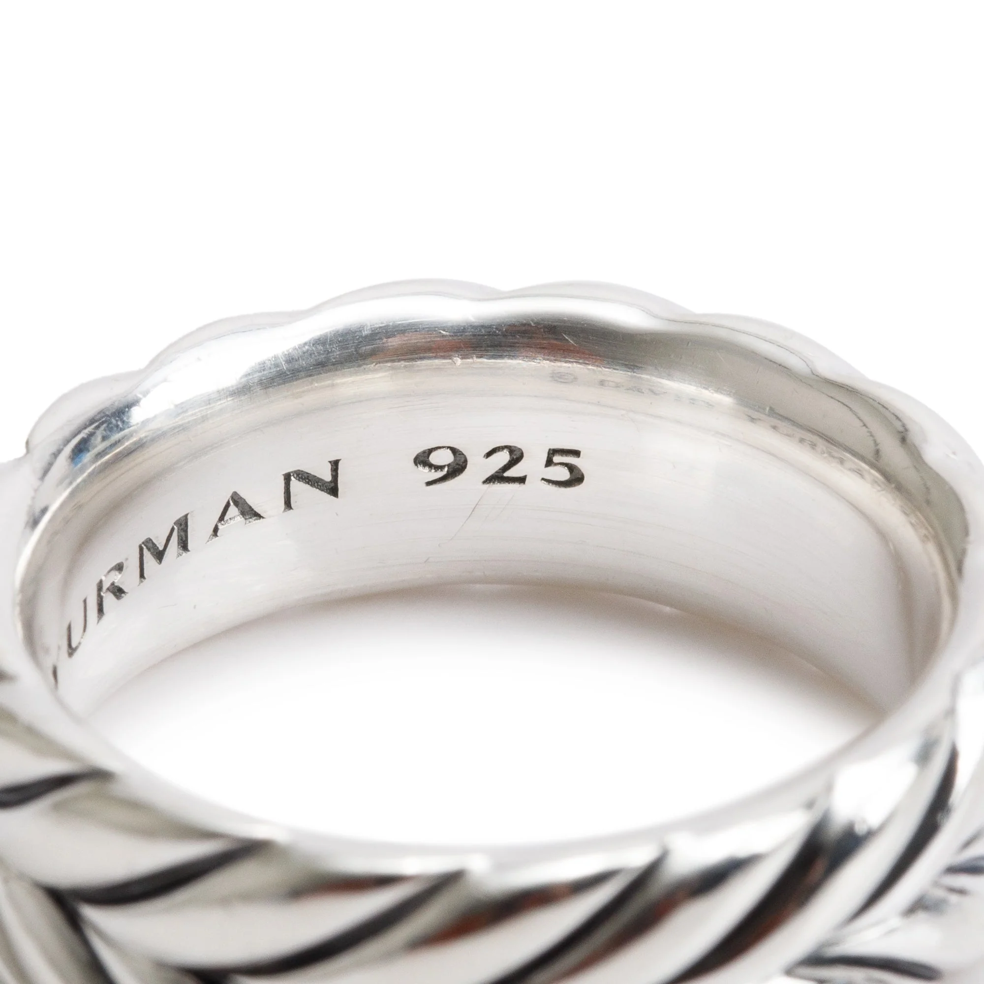 David Yurman Sterling Silver Chevron 8.5MM Band Ring, Size 10 - Image 2