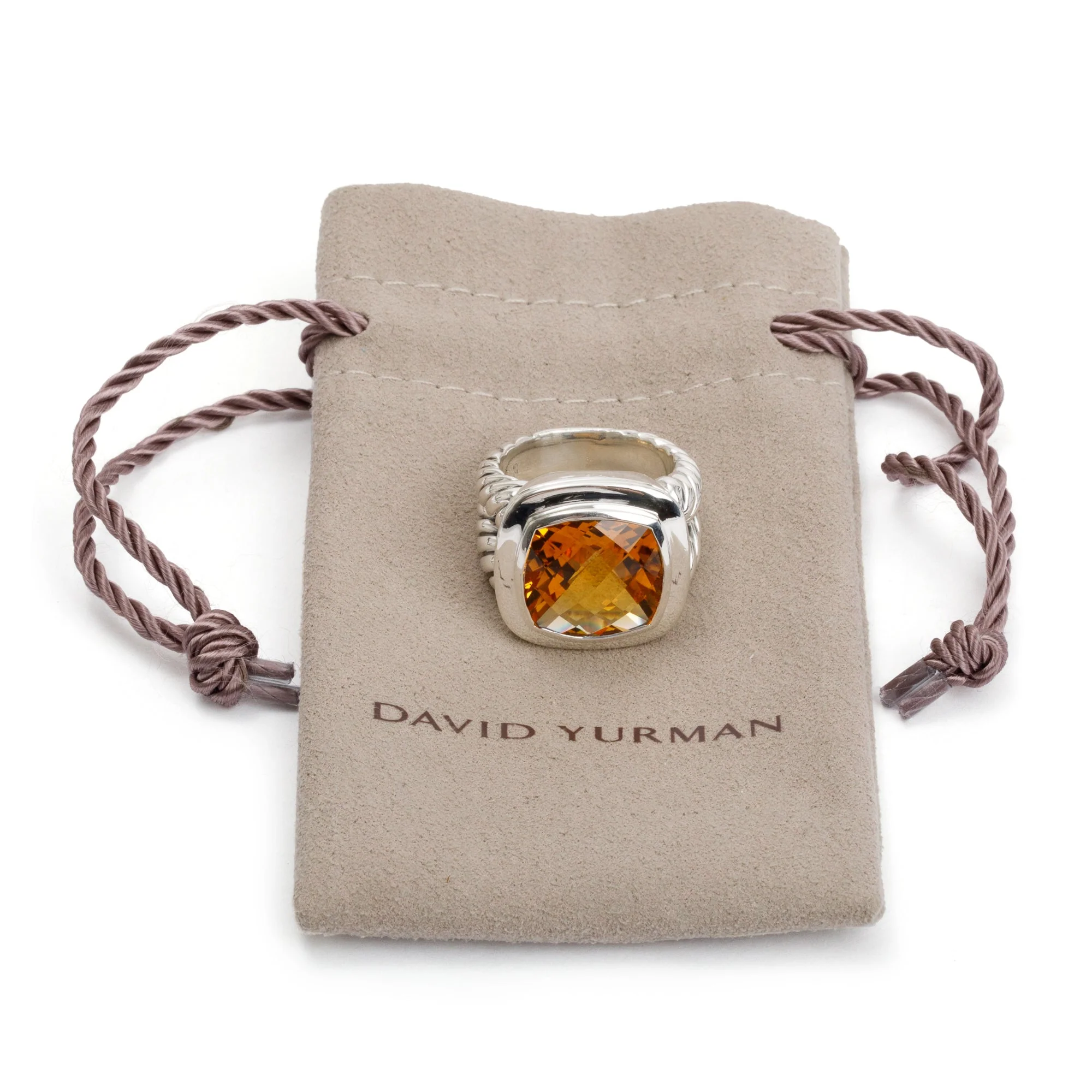 David Yurman Sterling Silver Citrine Albion Ring, Size 6.25 - Image 2