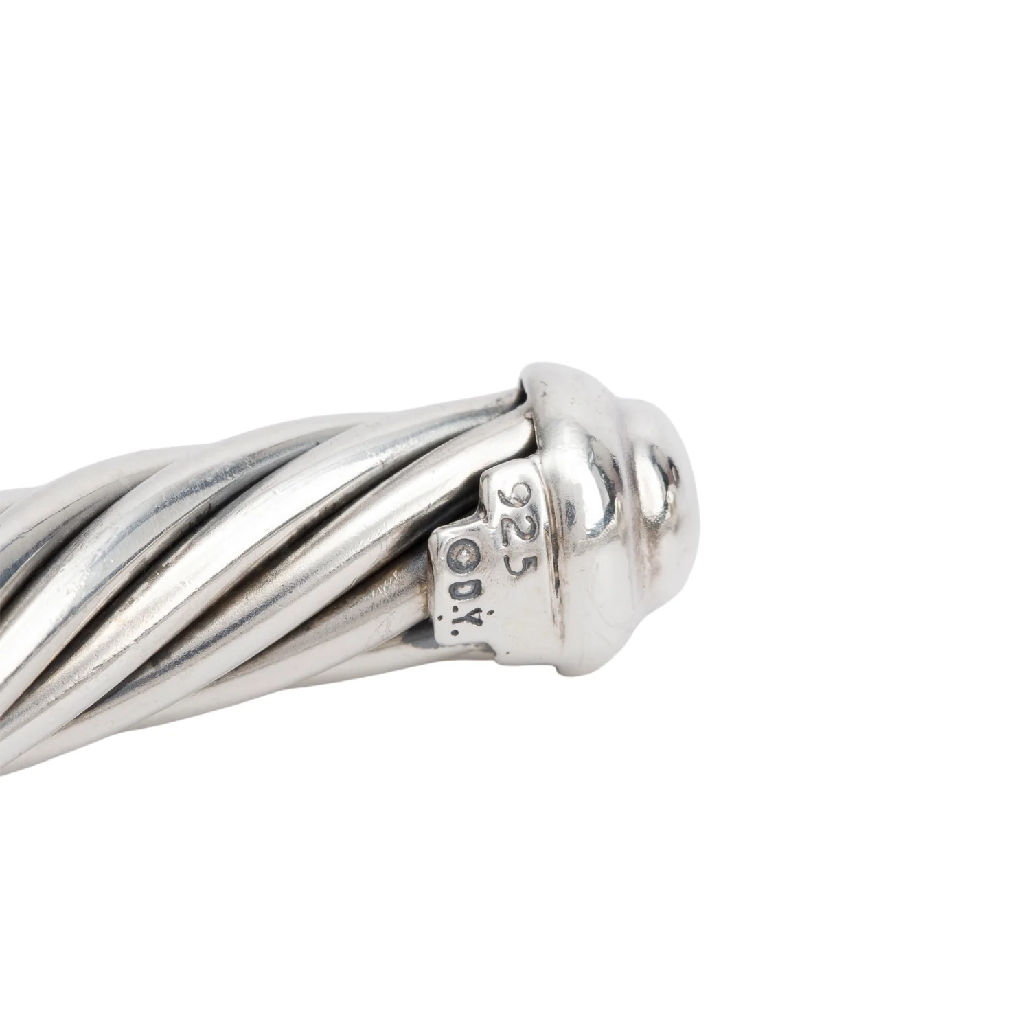 David Yurman Sterling Silver Diamond 7 MM Cable Buckle Cuff Bracelet - Image 2
