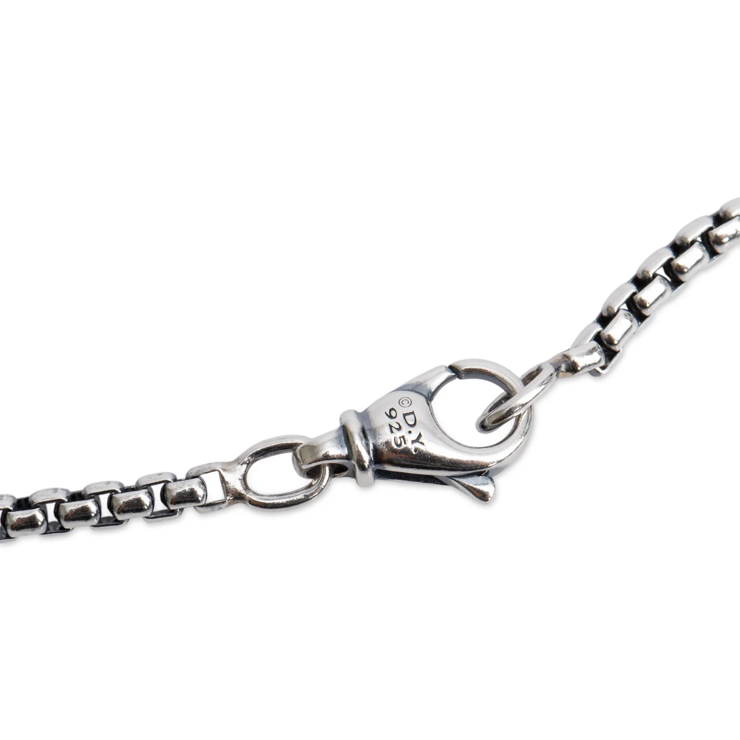 David Yurman Sterling Silver Diamond Faceted Enhancer Pendant Necklace - Image 3