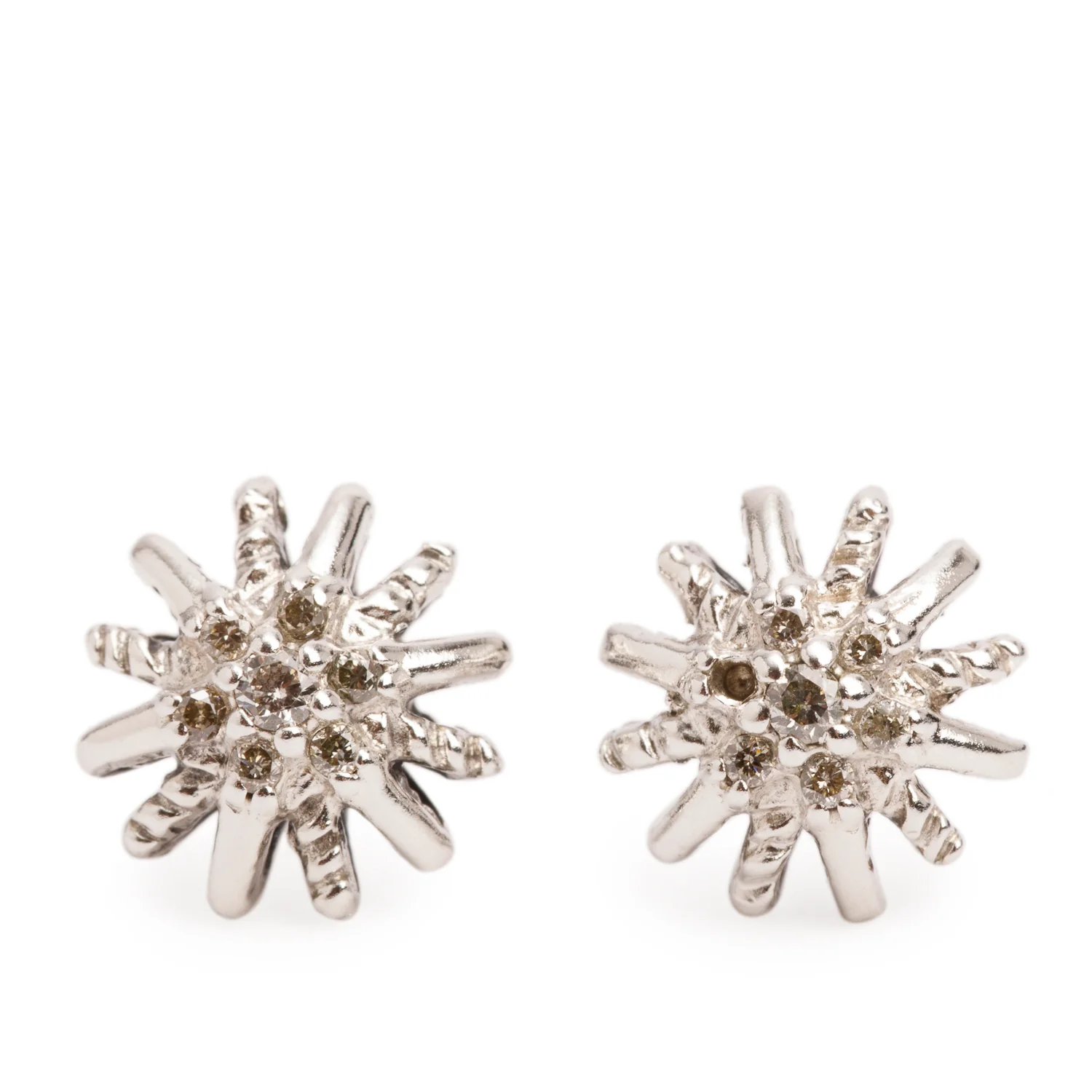 David Yurman Sterling Silver Diamond Starburst Stud Earrings, 9 MM
