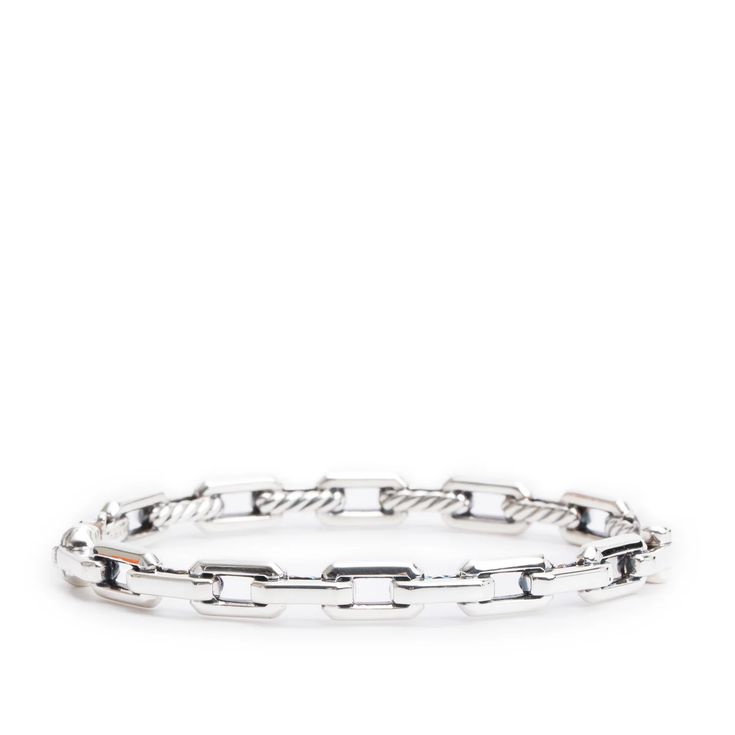 David Yurman Sterling Silver Diamond Stax Link Bracelet