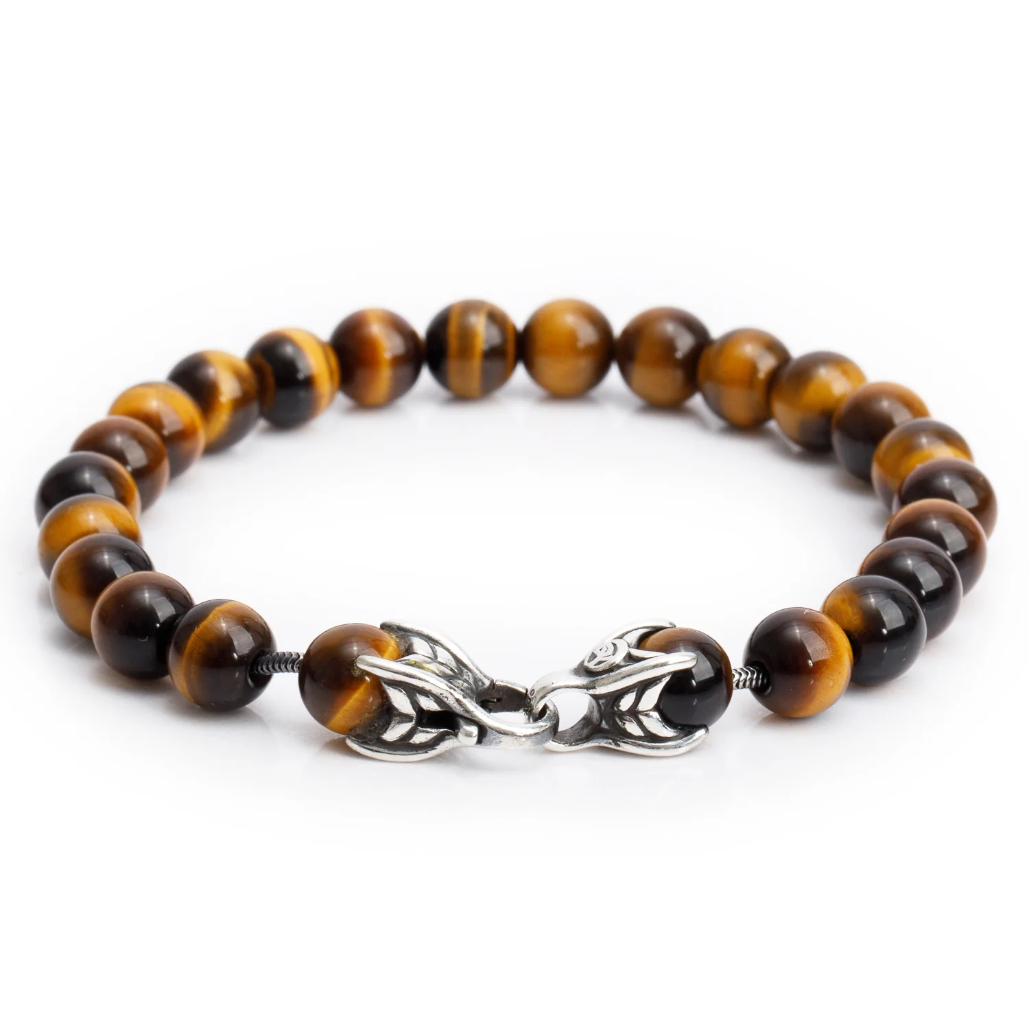 David Yurman Sterling Silver Tiger's Eye 8 MM Spiritual Beads Bracelet - Image 2