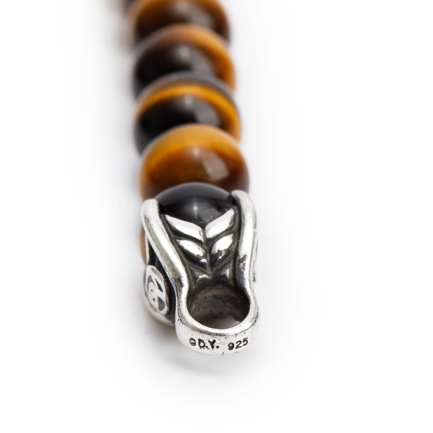 David Yurman Sterling Silver Tiger's Eye 8 MM Spiritual Beads Bracelet - Image 3