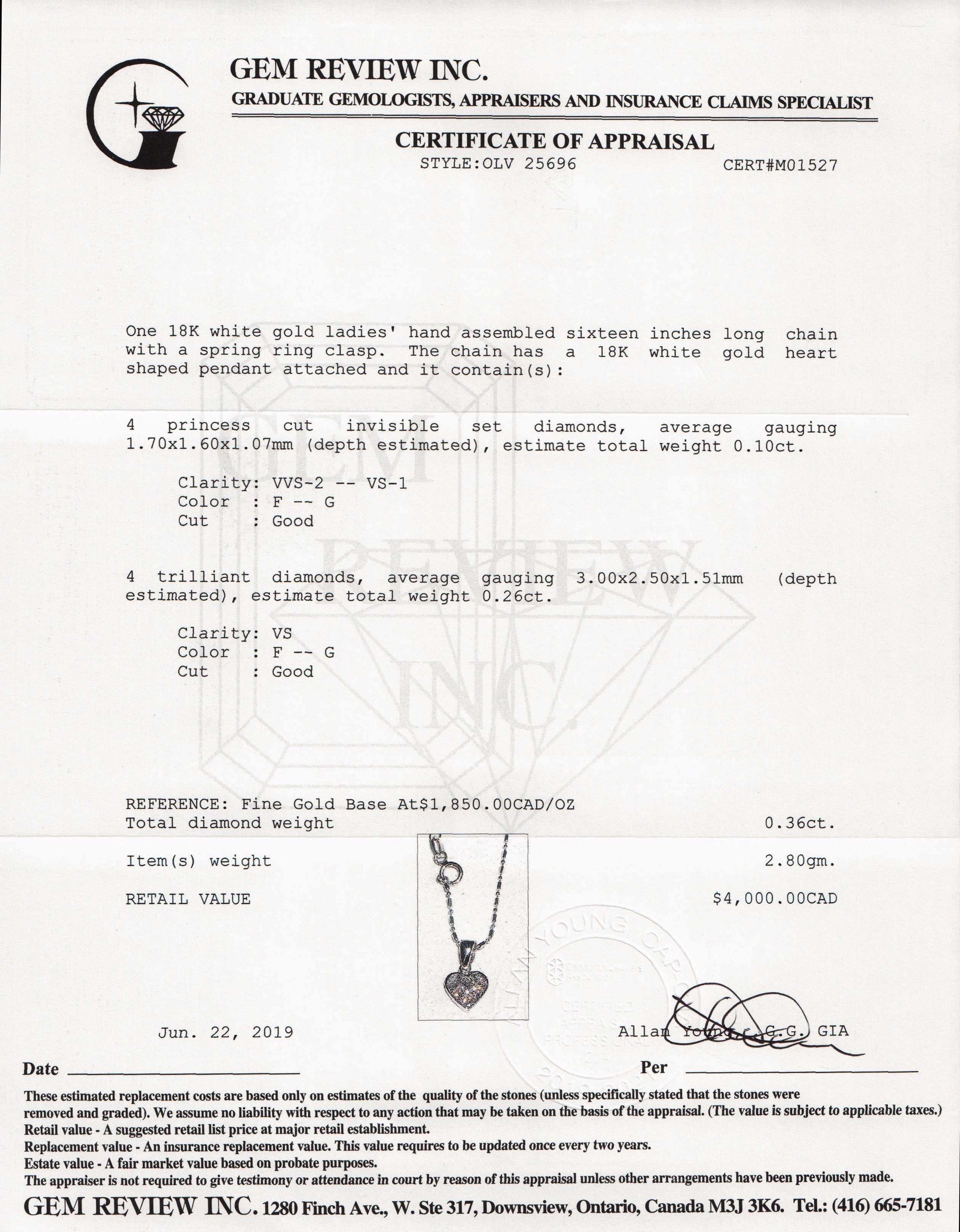 Diamond Heart Pendant Necklace - Image 2