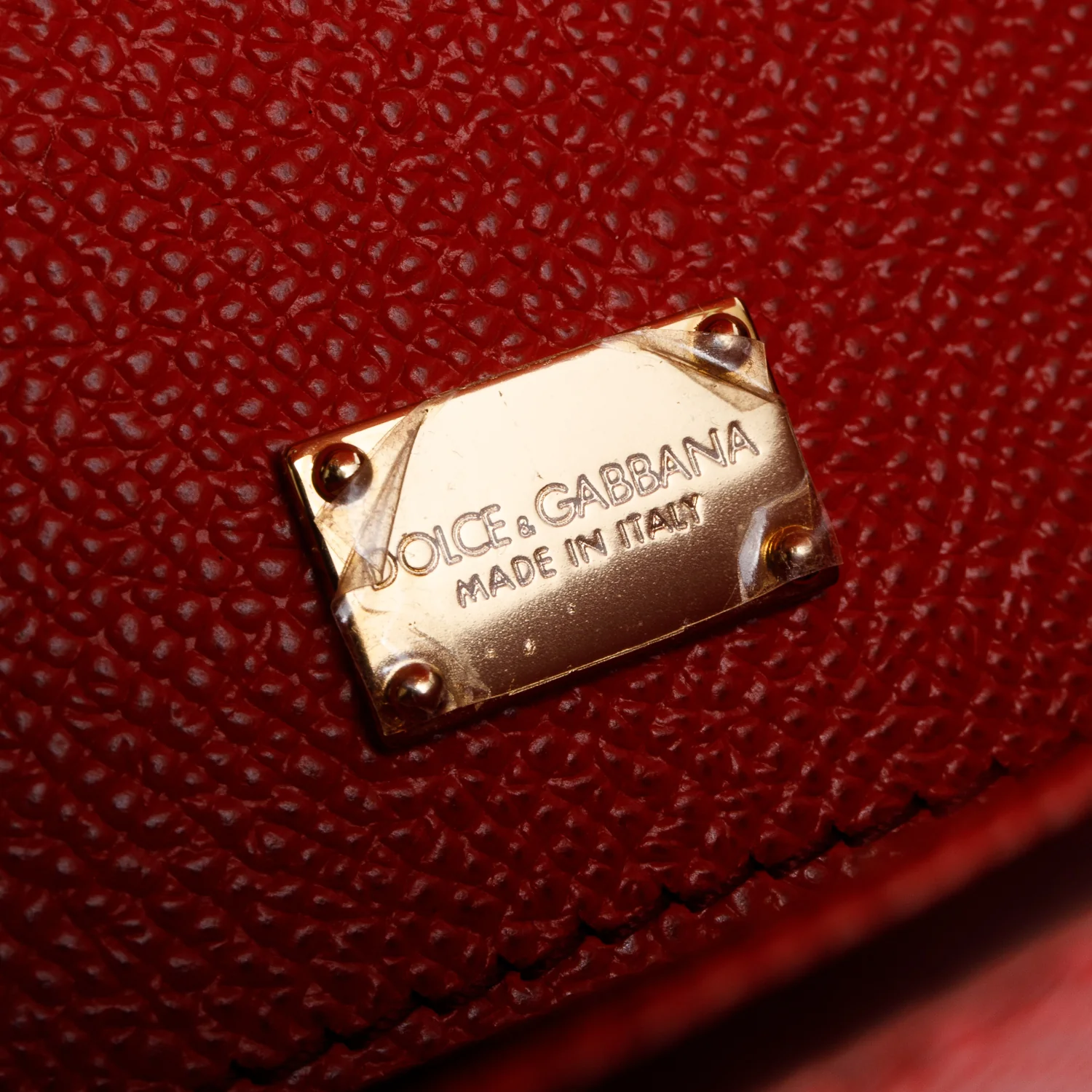 Dolce & Gabanna Red Dauphine Calfskin Leather Large Miss Sicily Handbag w/ Strap - Image 9