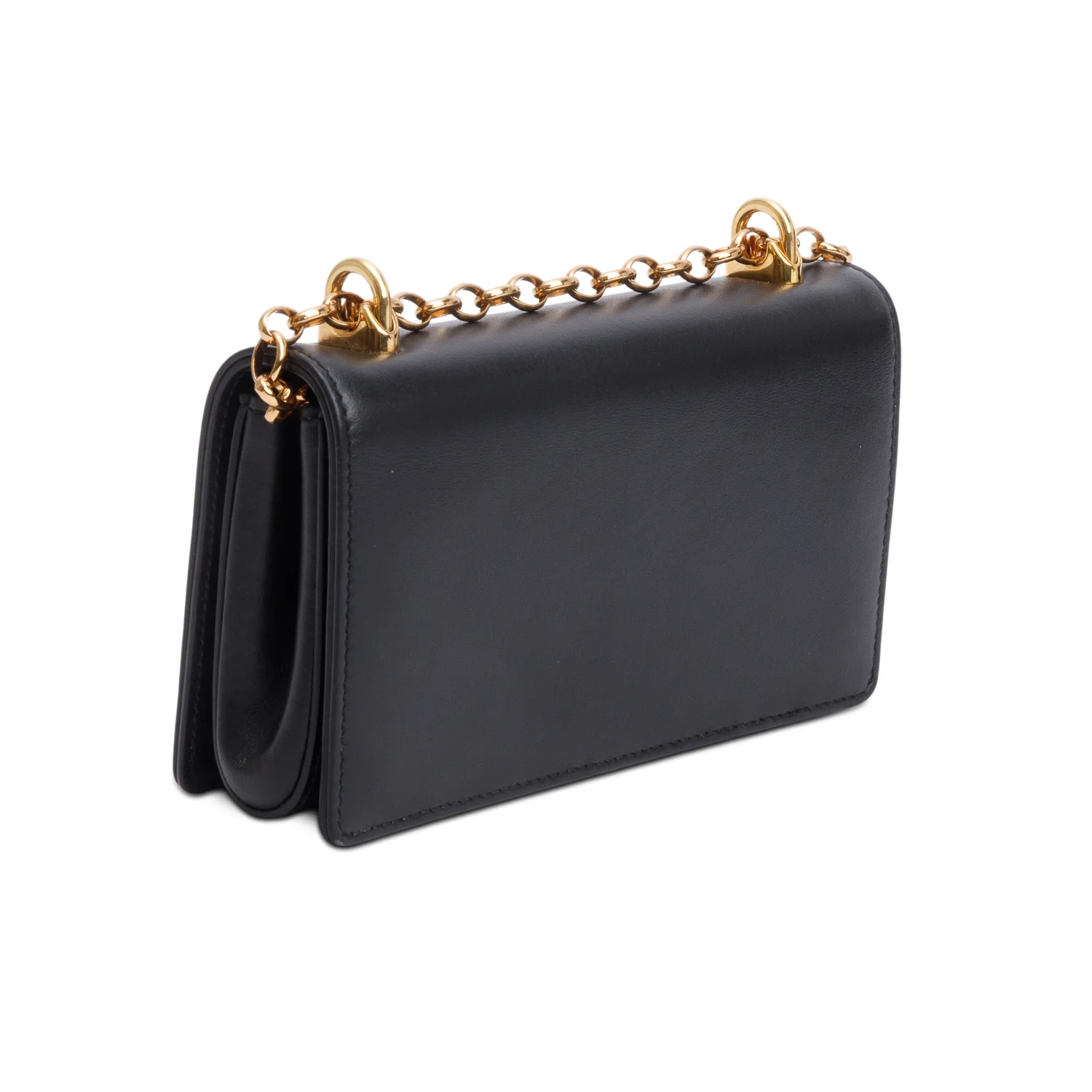 Dolce & Gabbana Black Calfskin Leather DG Girls Phone Crossbody Bag - Image 6