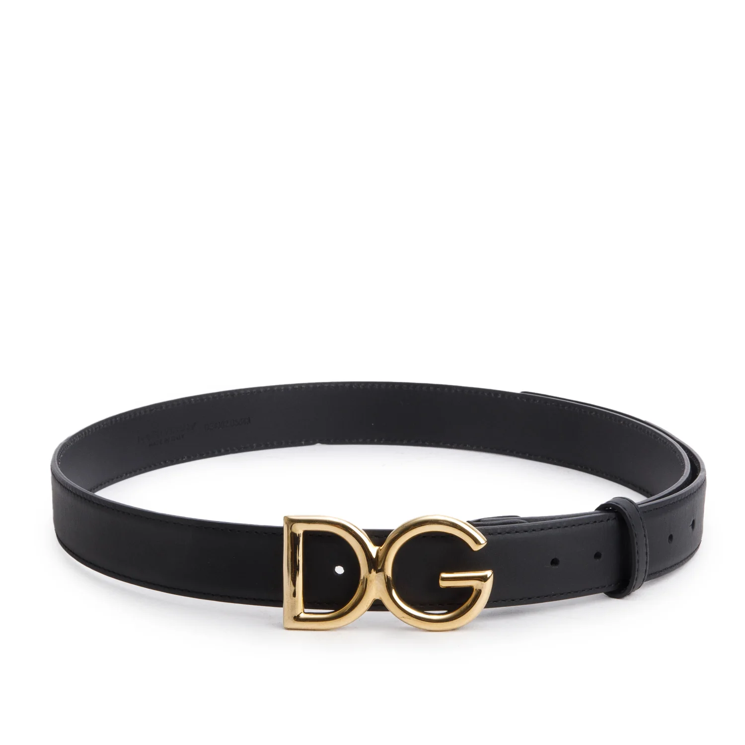 Dolce & Gabbana Black Leather DG Logo Belt, 100