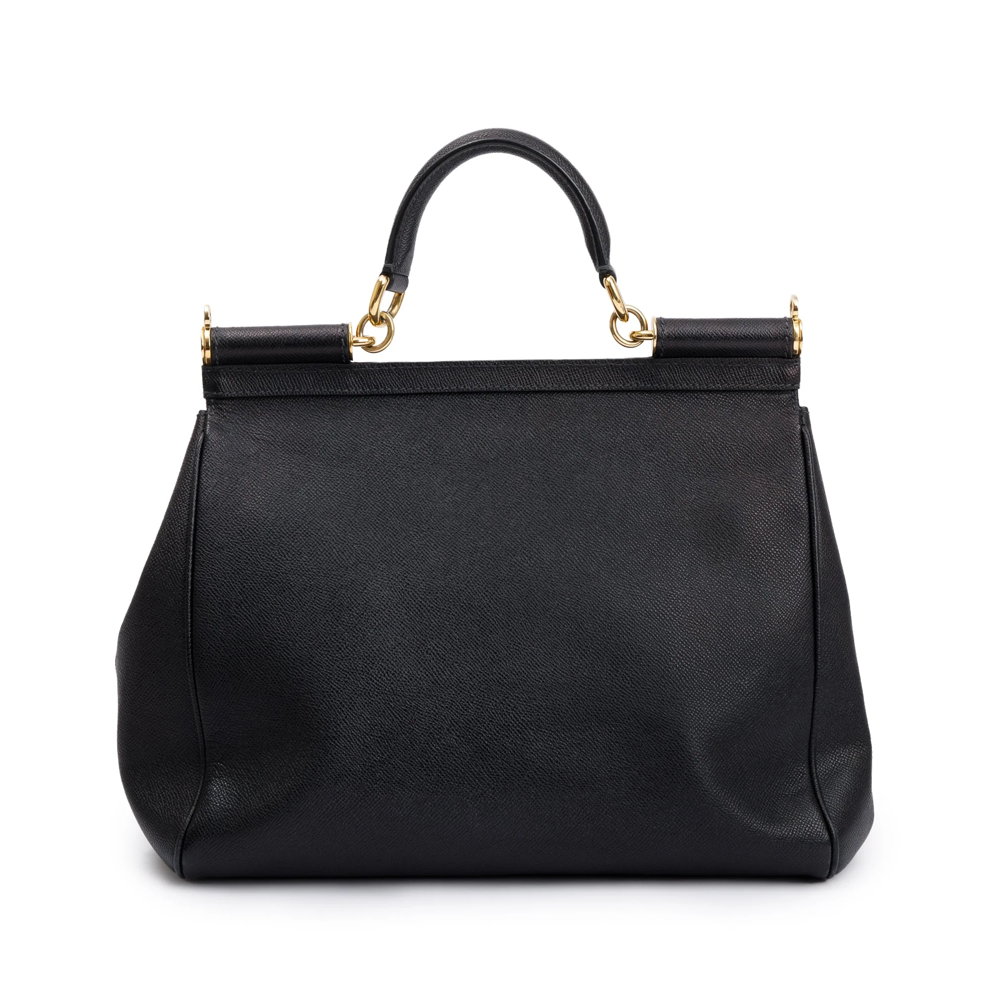 Dolce & Gabbana Black Leather Large Miss Sicily Bag w/ Strap & Authenticity Card - Image 5