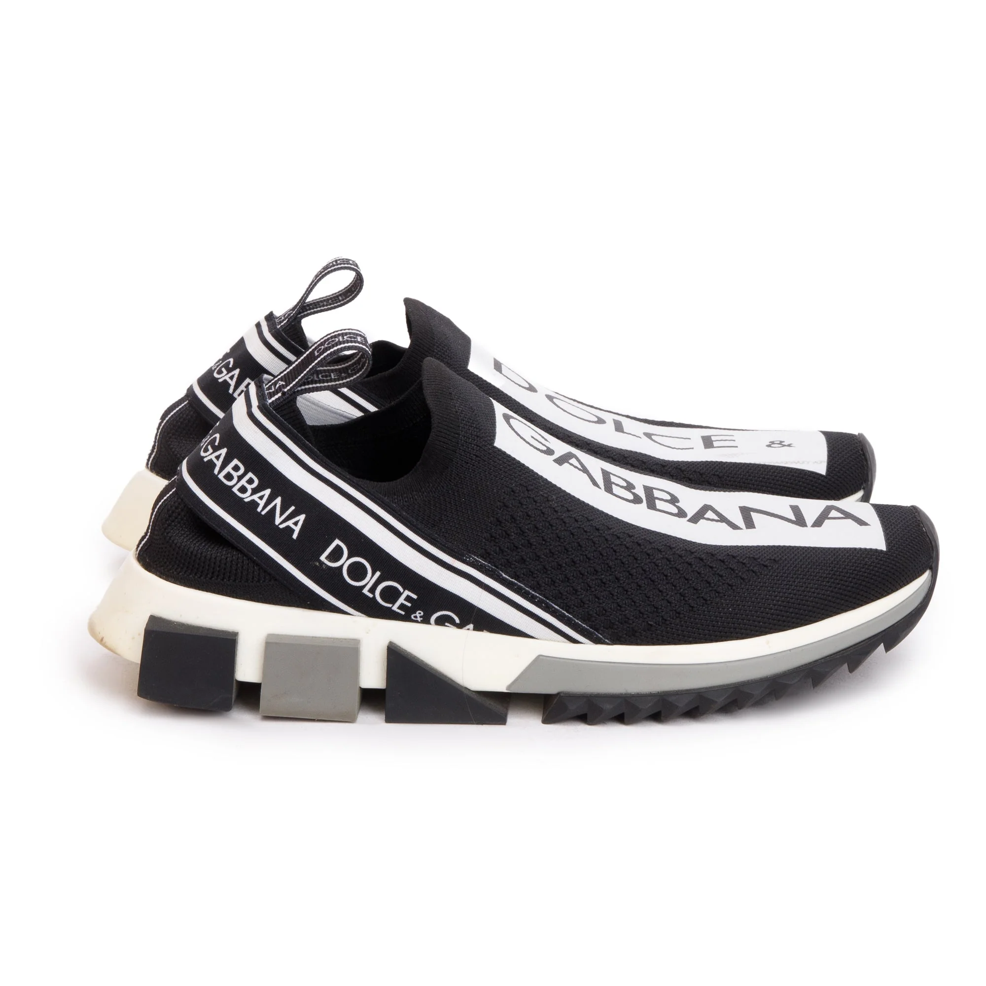 Dolce & Gabbana Black Stretch Mesh Sorrento Slip-On Sneaker, Size 39 - Image 2