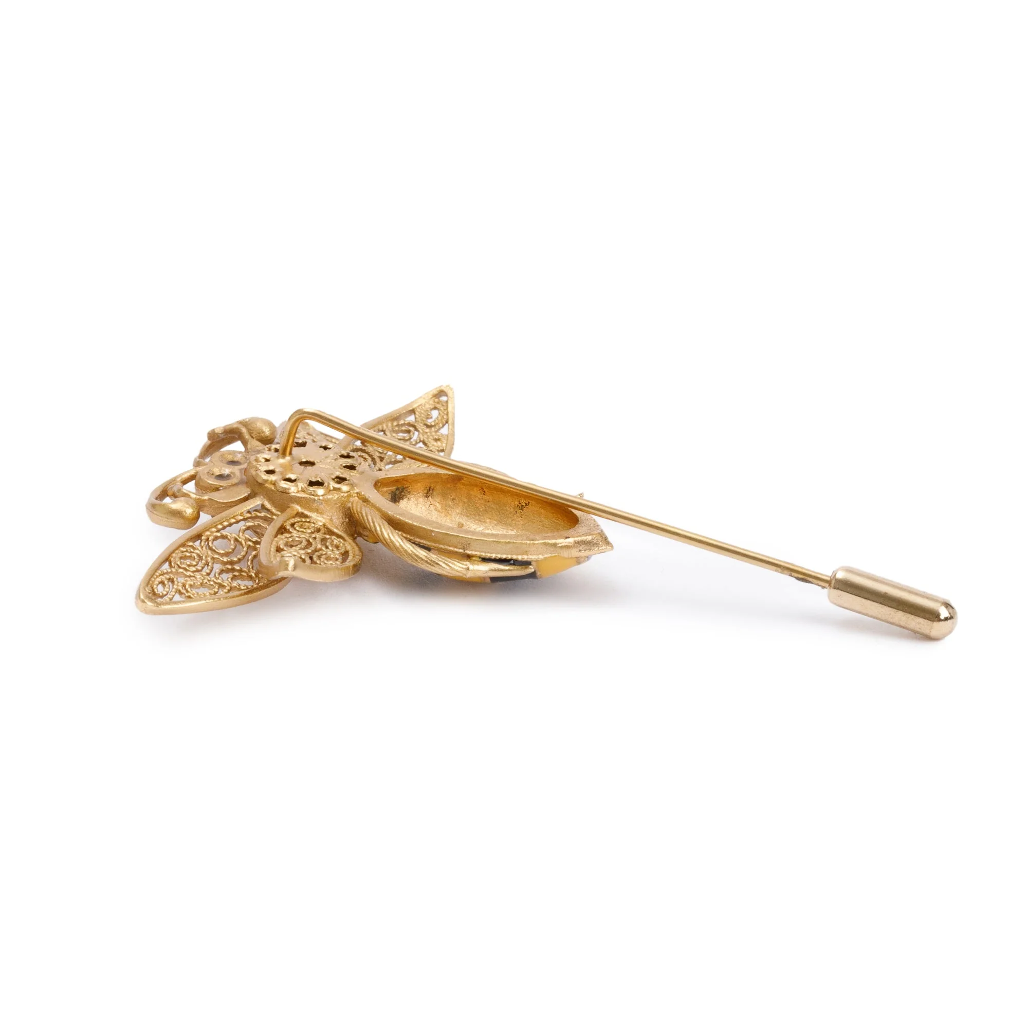 Dolce & Gabbana Brass Crystal Bee Pin w/ Box - Image 4