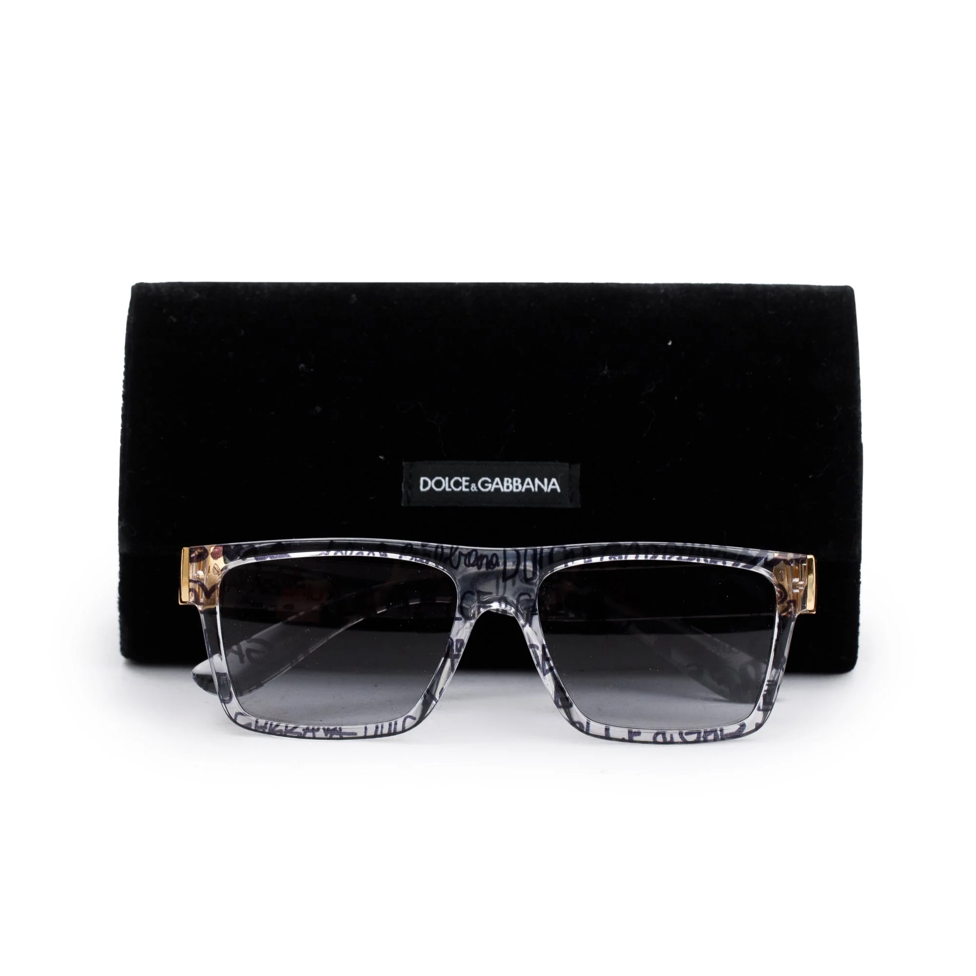 Dolce & Gabbana DG6164 Transparent Acetate Graffiti Sunglasses w/ Case - Image 2