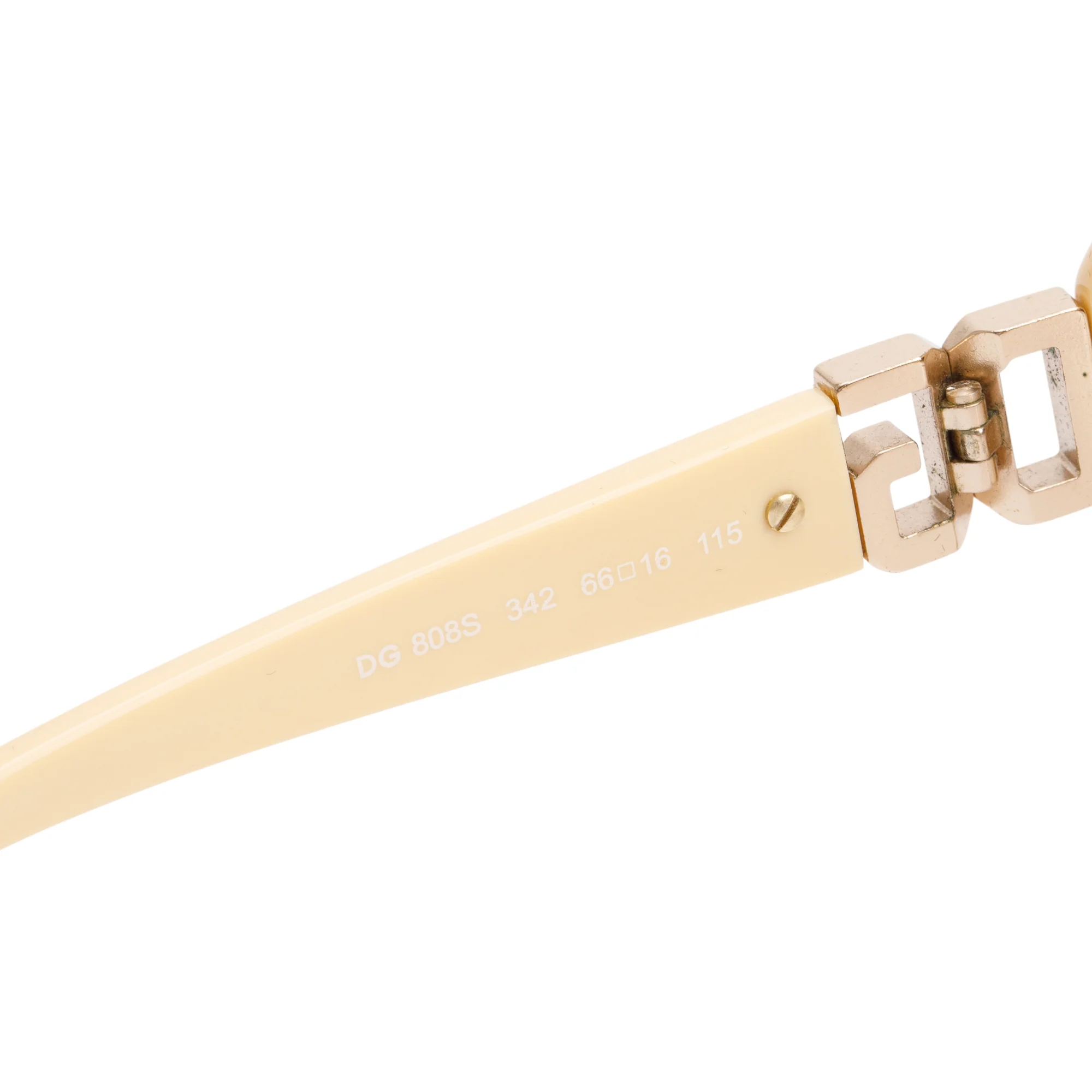 Dolce & Gabbana DG808S Beige Acetate Crystal Oversize Shield Sunglasses w/ Case - Image 4