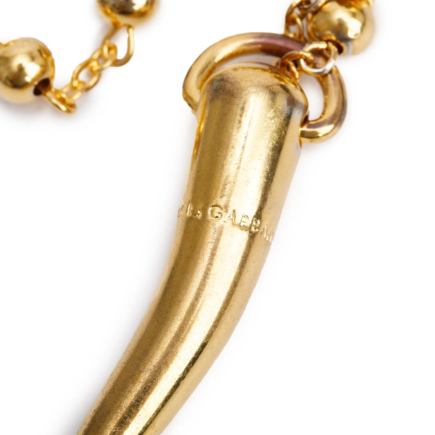 Dolce & Gabbana Gold Plated Metal Italian Horn Pendant Necklace - Image 5