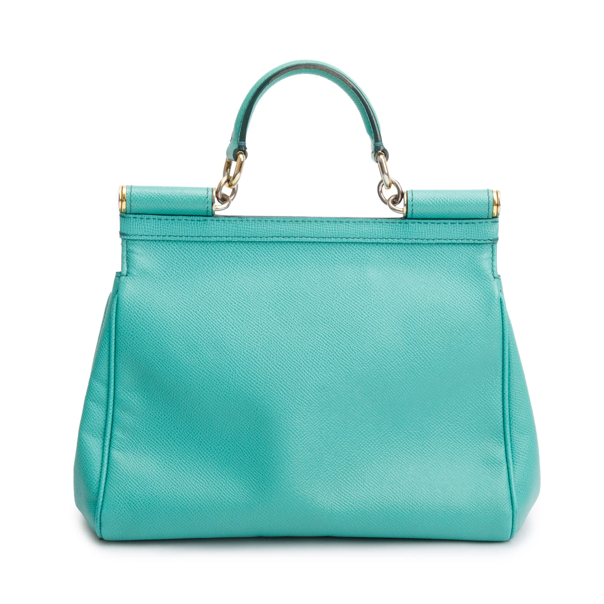 Dolce & Gabbana Green Dauphine Leather Medium Miss Sicily Bag w/ Strap - Image 4