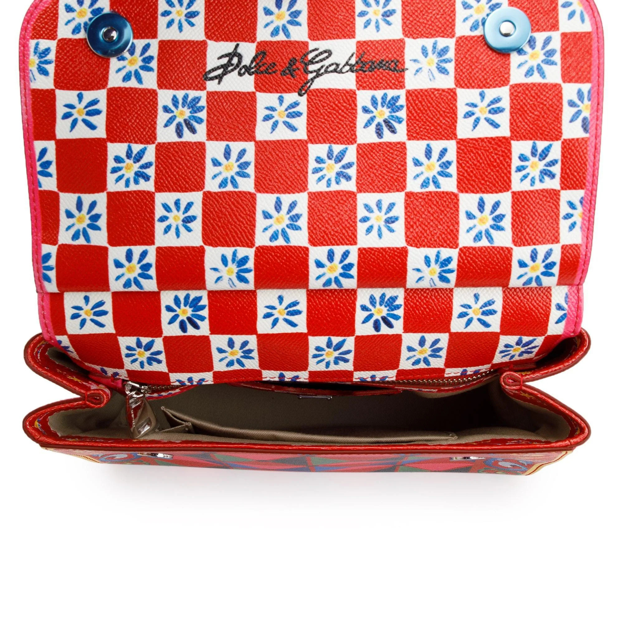 Dolce & Gabbana Multicolour Mambo Print Dauphine Leather Medium Miss Sicily Bag w/ Strap & Authenticity Card - Image 9