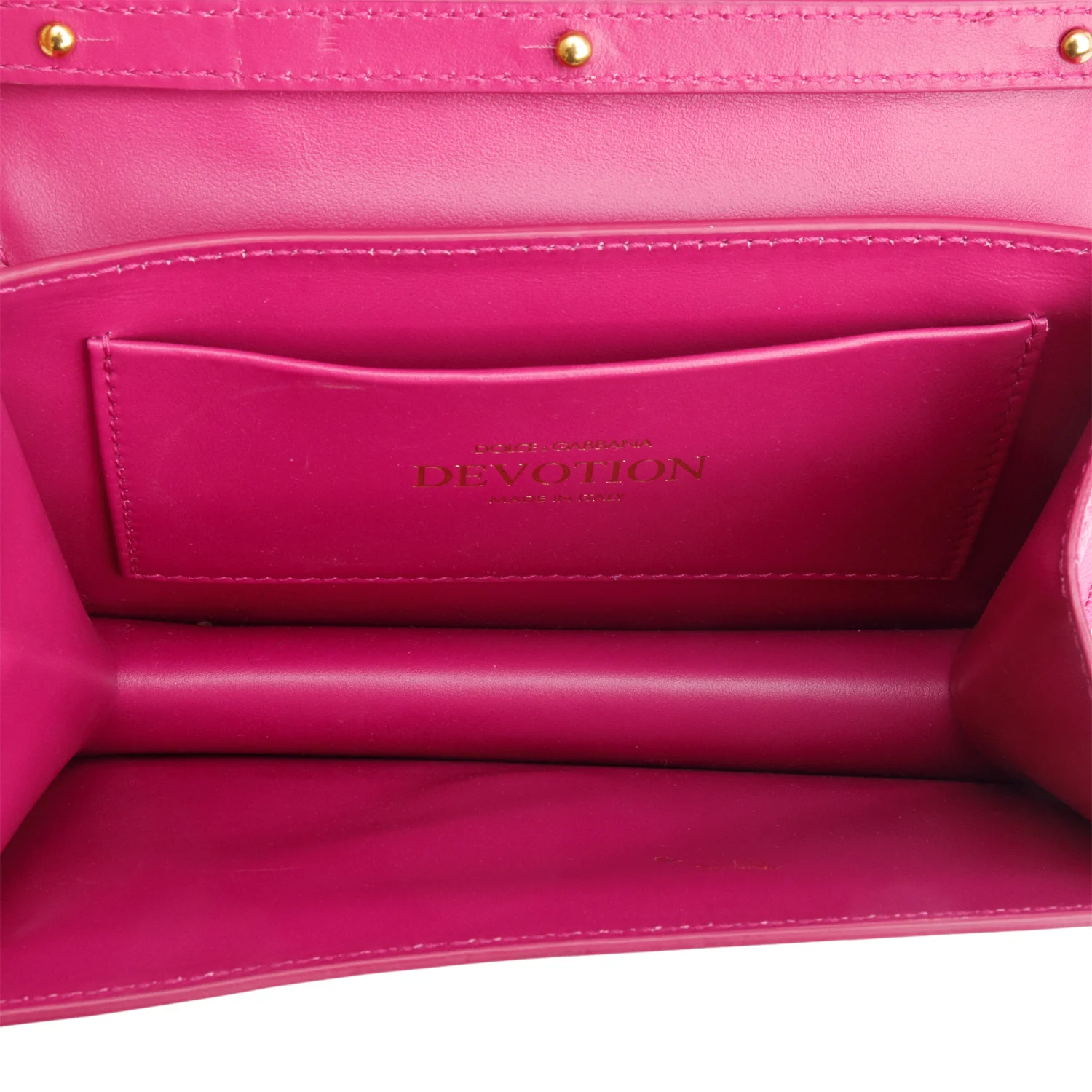 Dolce & Gabbana Pink Glitter Lizzard Small Devotion Top Handle Bag w/ Box, Chain & Authenticity Card - Image 9