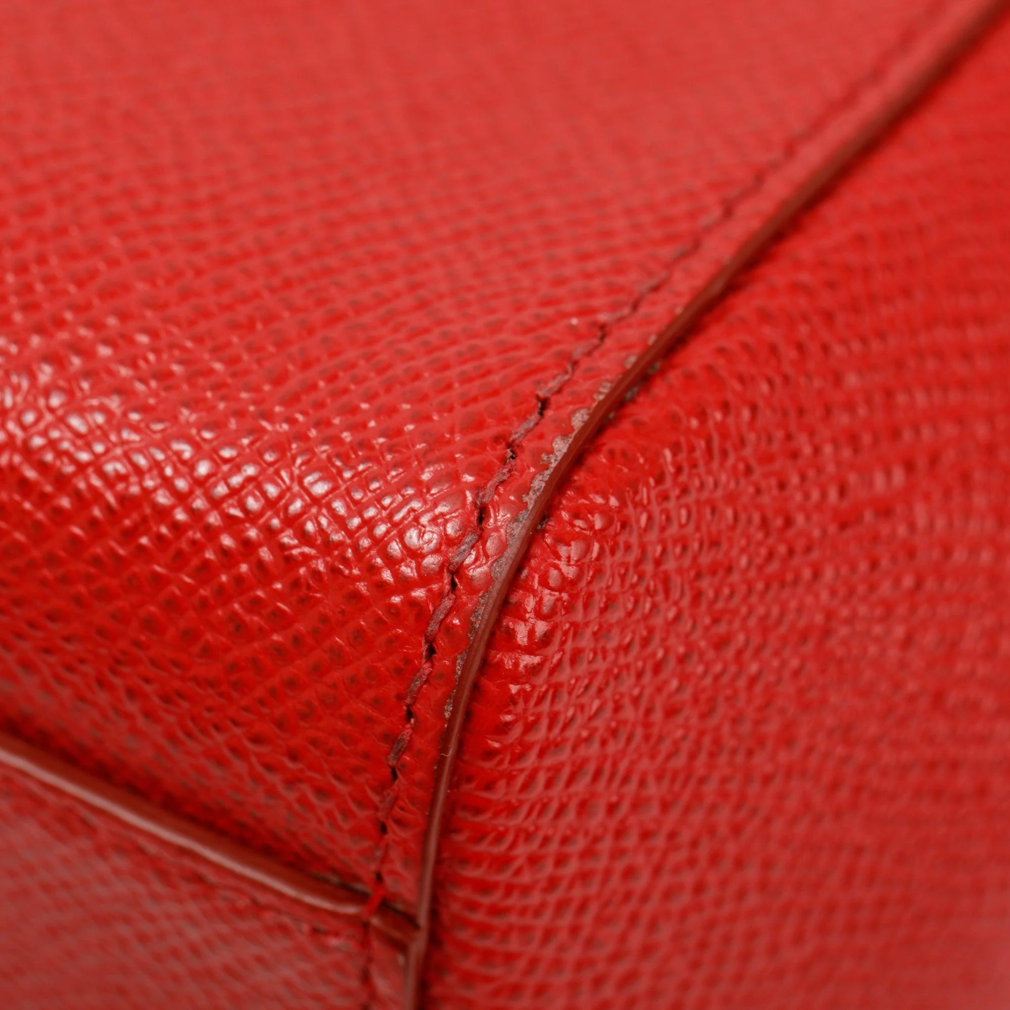 Dolce & Gabbana Red Dauphine Leather Small Miss Sicily Bag w/ Strap - Image 8