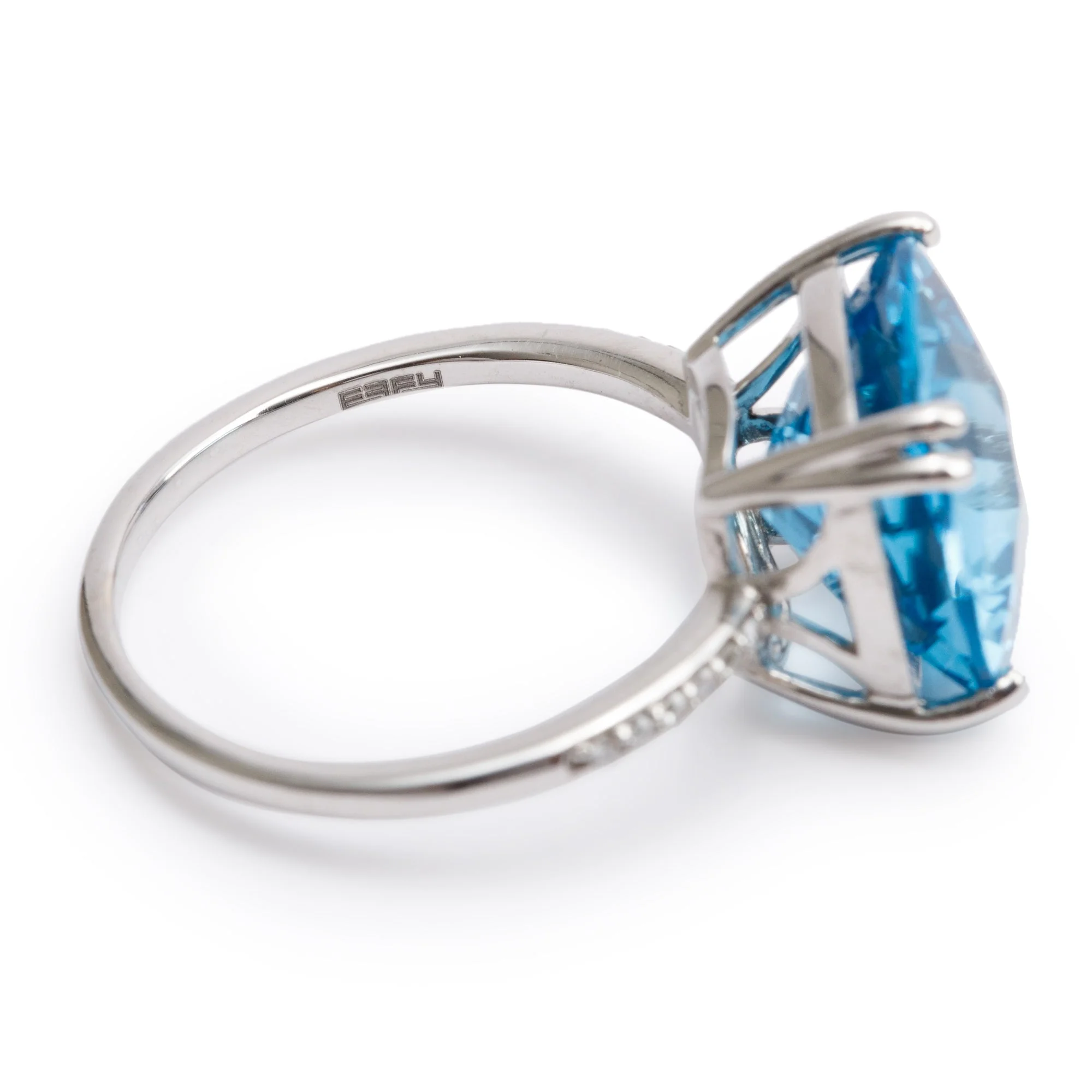 Effy 14k White Gold Blue Topaz & Diamond Ring, Size 7 - Image 4