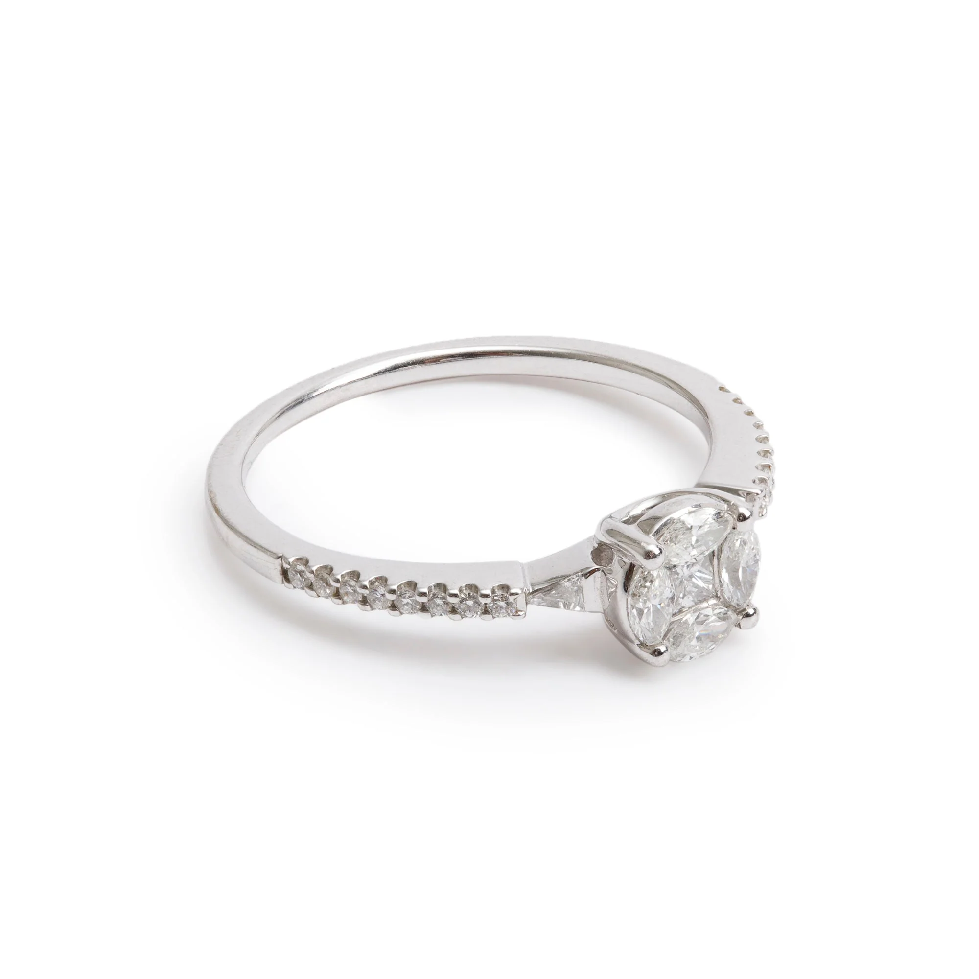 Effy 14k White Gold Cluster Diamond Ring, Size 7.25 - Image 2