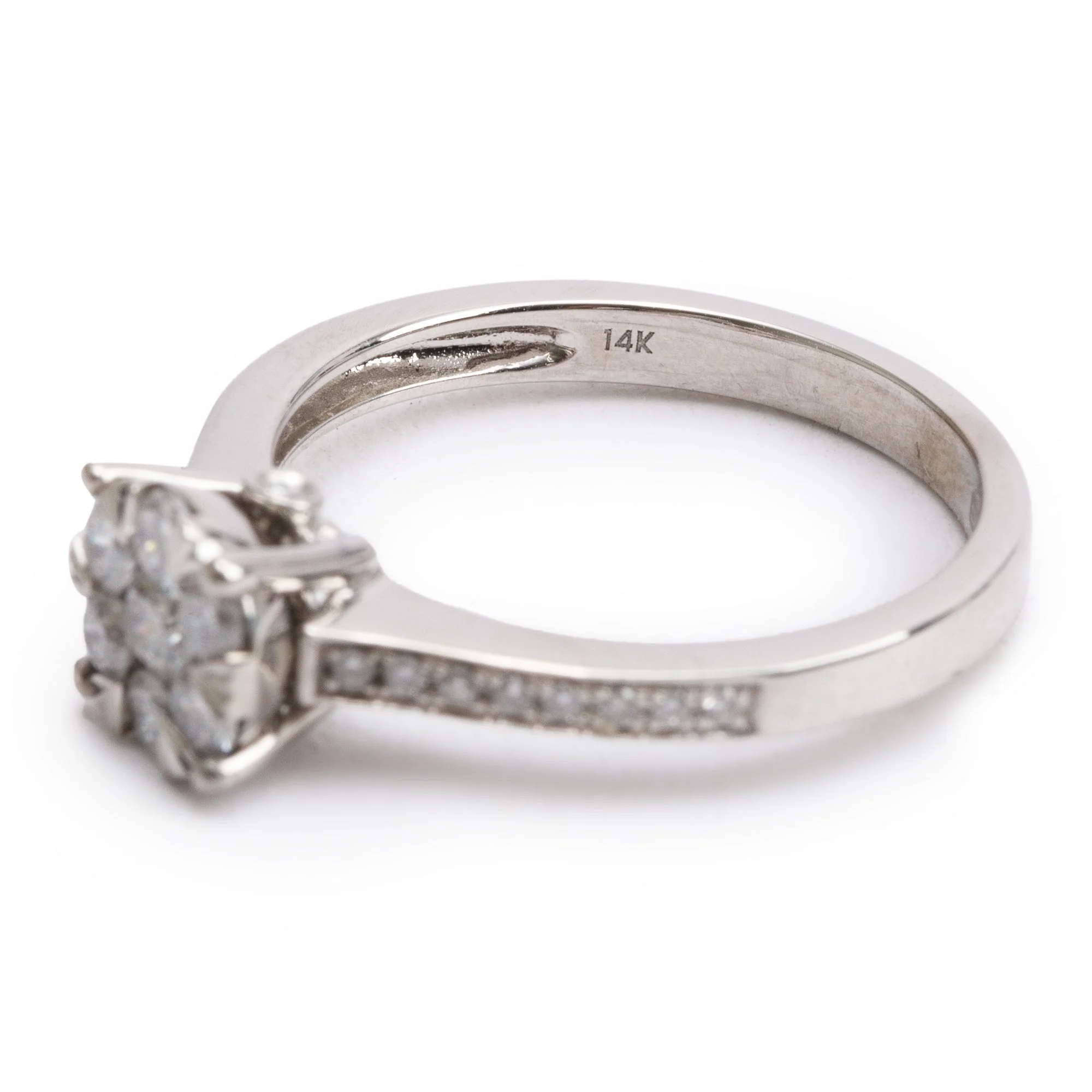 Effy 14k White Gold Diamond Cluster Ring, Size 7 w/ Box - Image 4