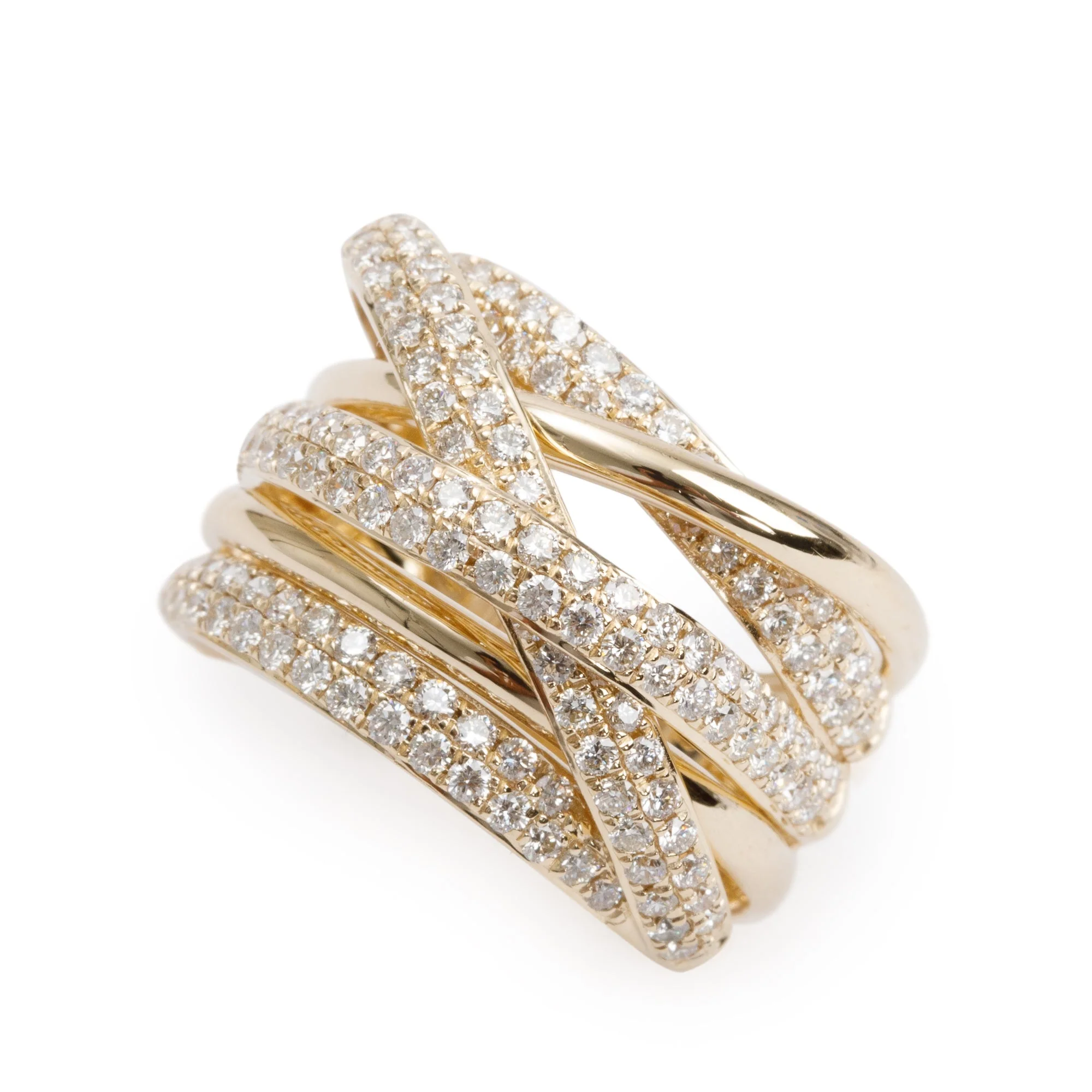 Effy 14k Yellow Gold Diamond Crossover Ring, Size 7 - Image 4