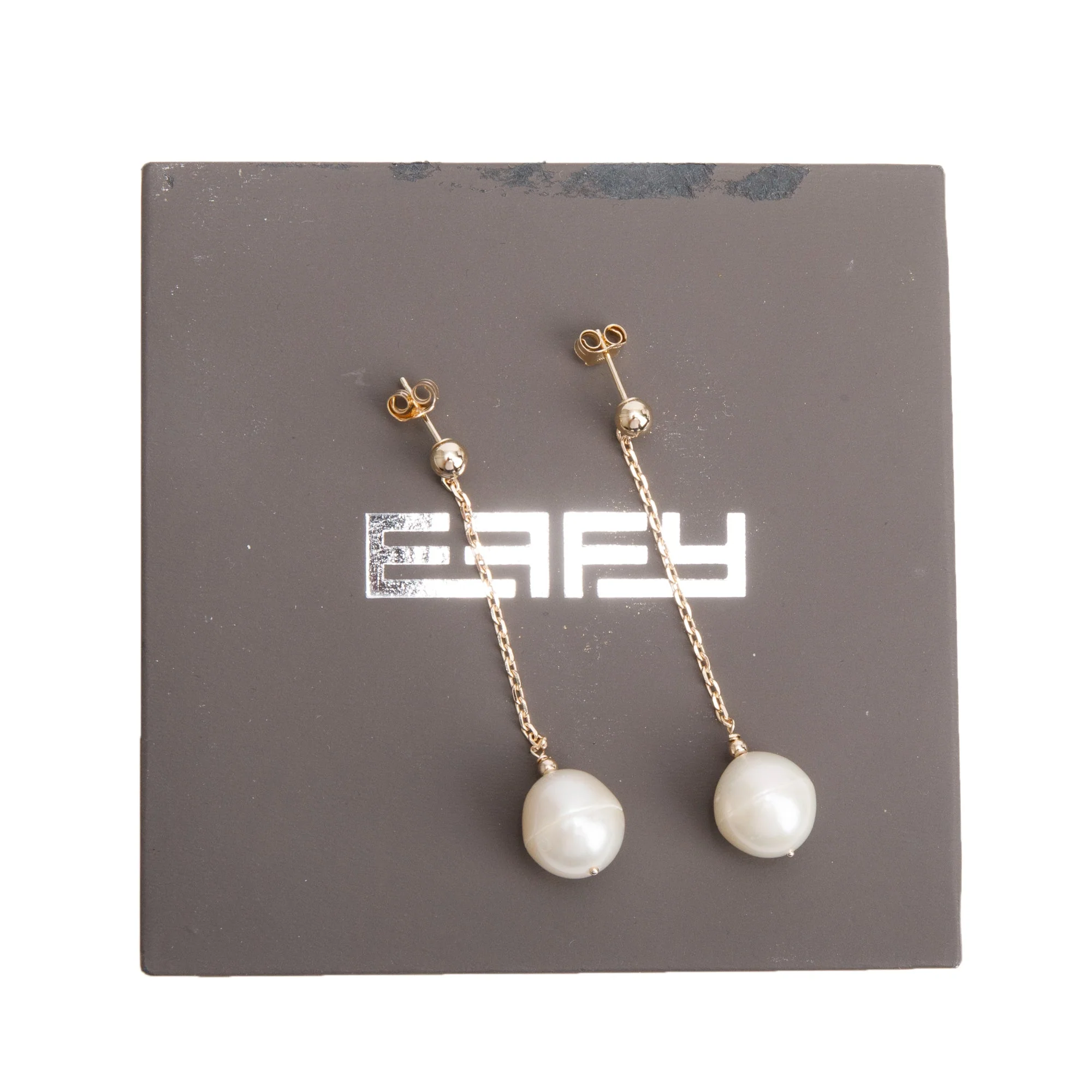 Effy 14k Yellow Gold Pearl Drop Earrings w/ Box - Image 2