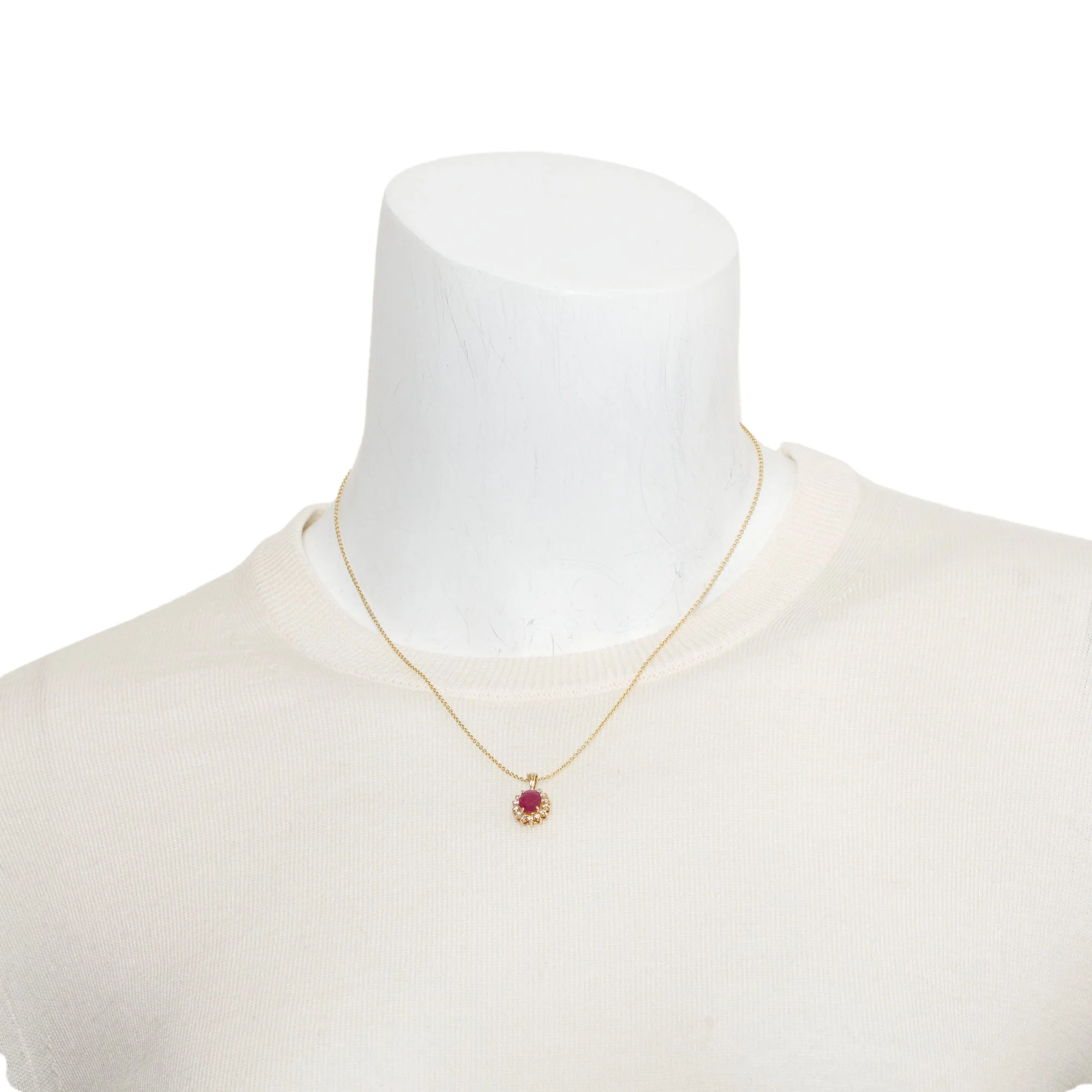 Effy 14k Yellow Gold Ruby & Diamond Pendant Necklace - Image 2