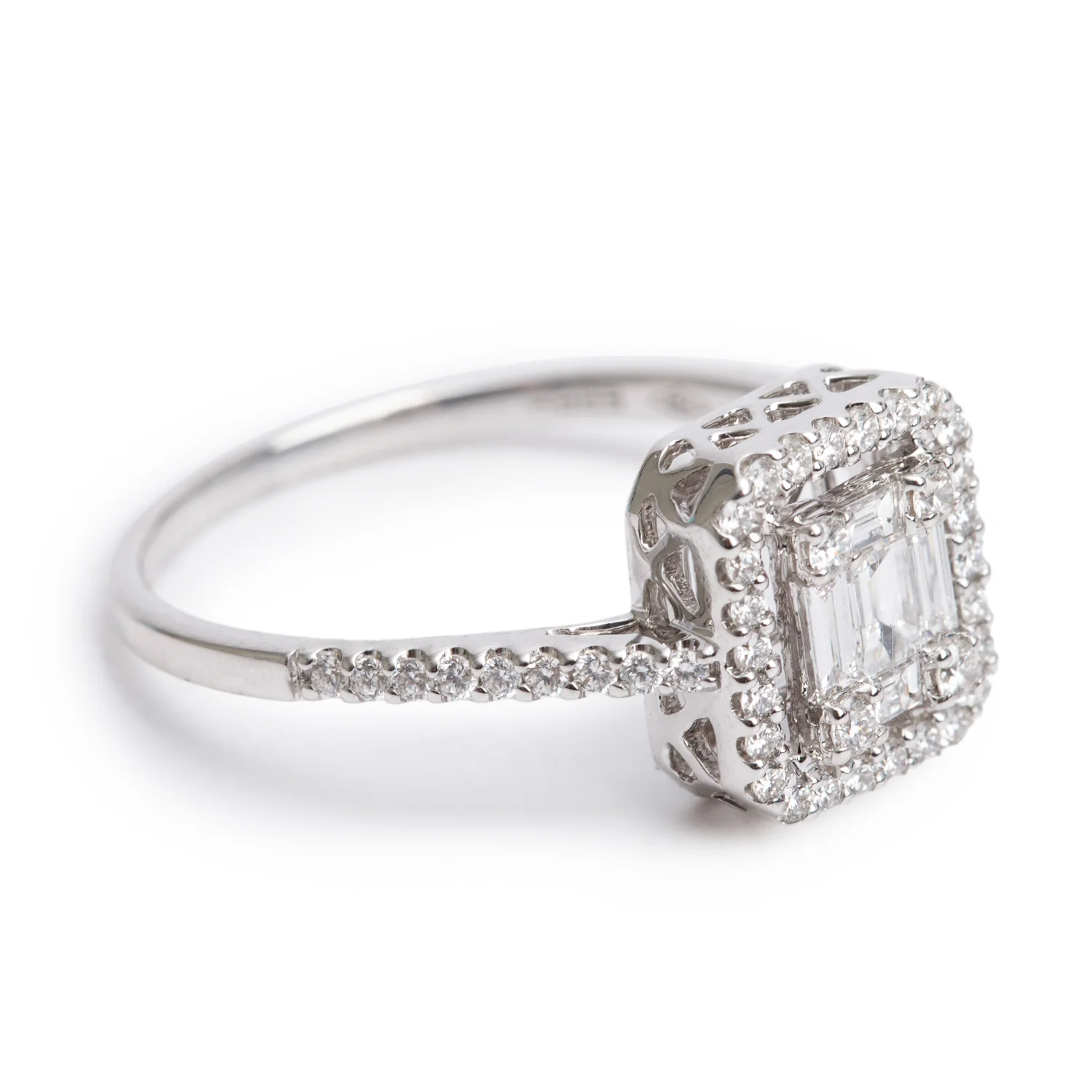 Effy 18k White Gold Diamond Illusion Setting Engagement Ring, Size 6.5 - Image 3