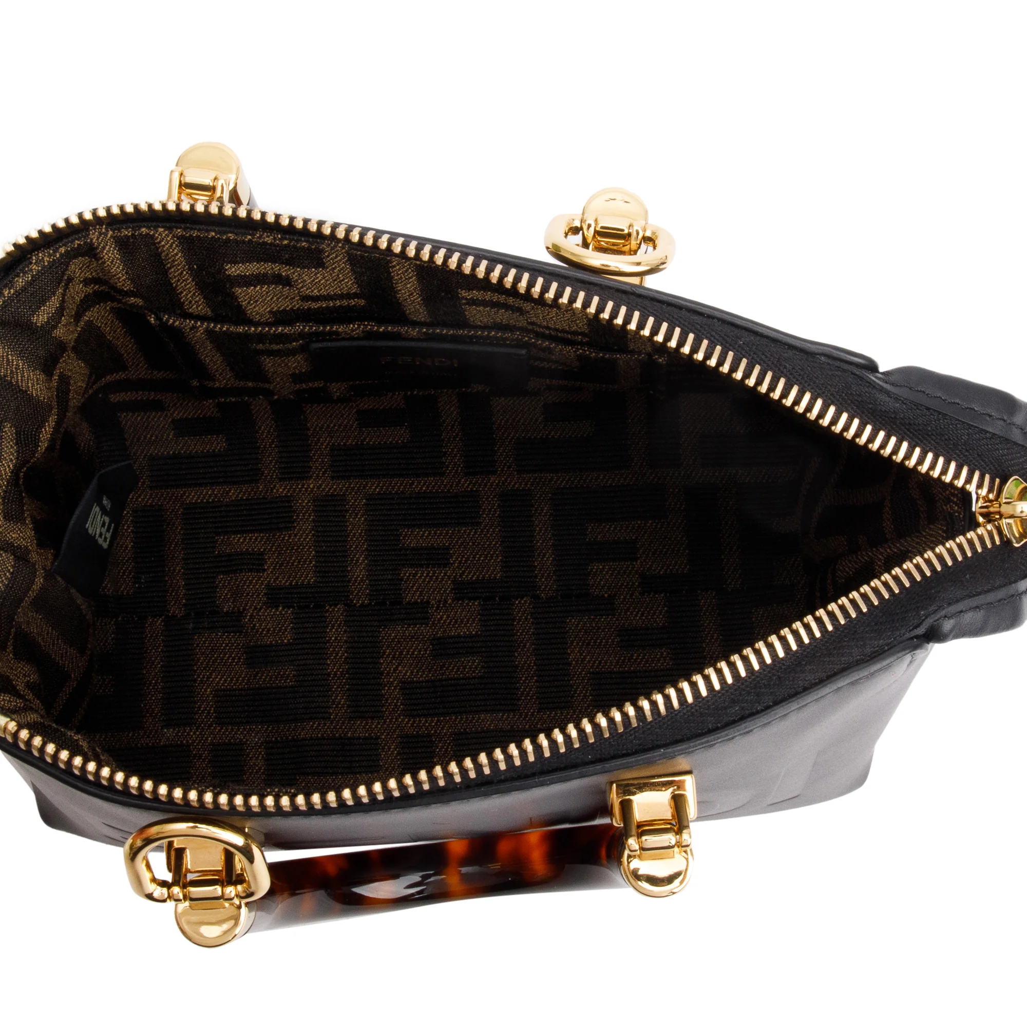 Fendi 2022 Black Leather By the Way Mini Boston Bag w/ Box - Image 8