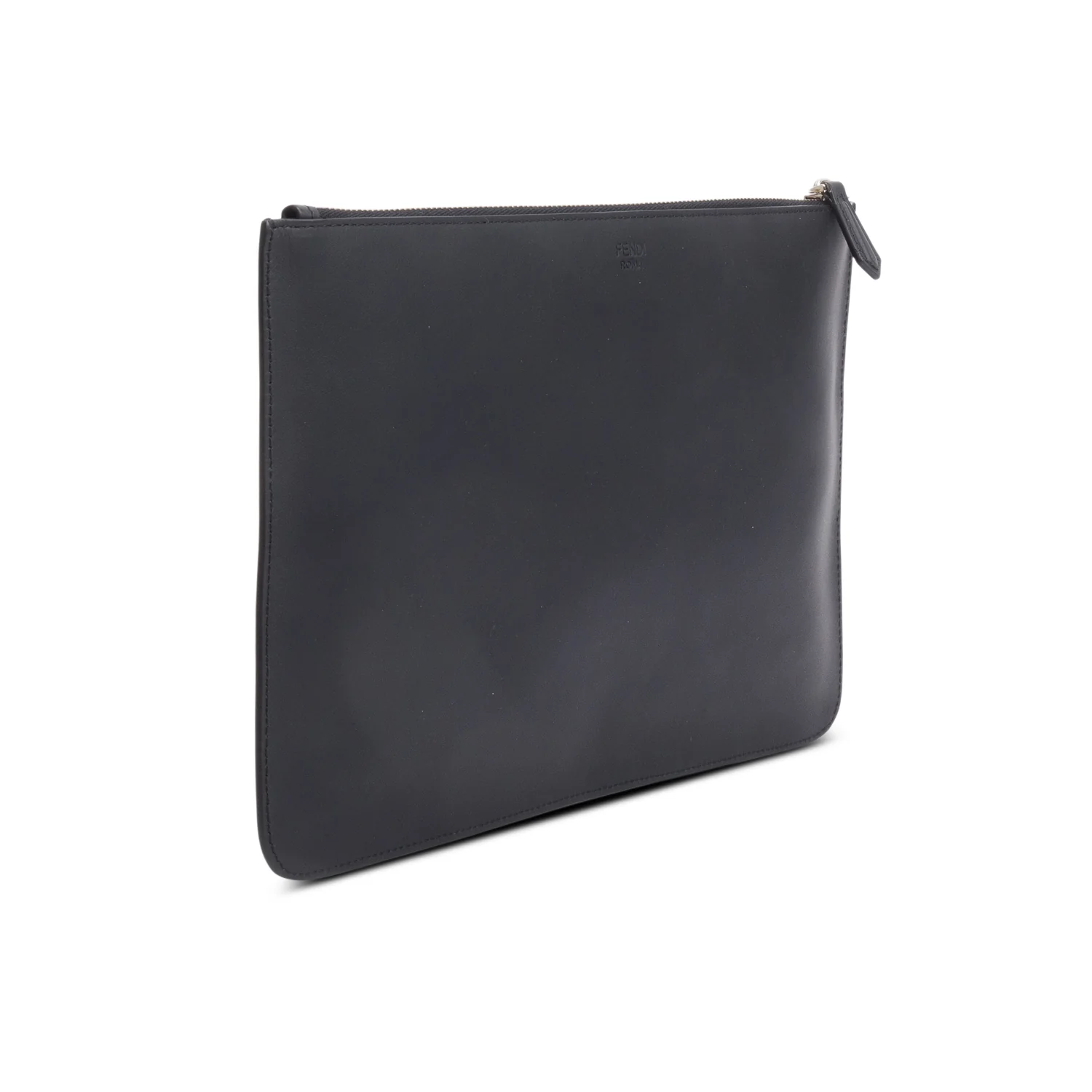 Fendi Black Calfskin Leather Monster Eye Zip Clutch w/ Box - Image 5